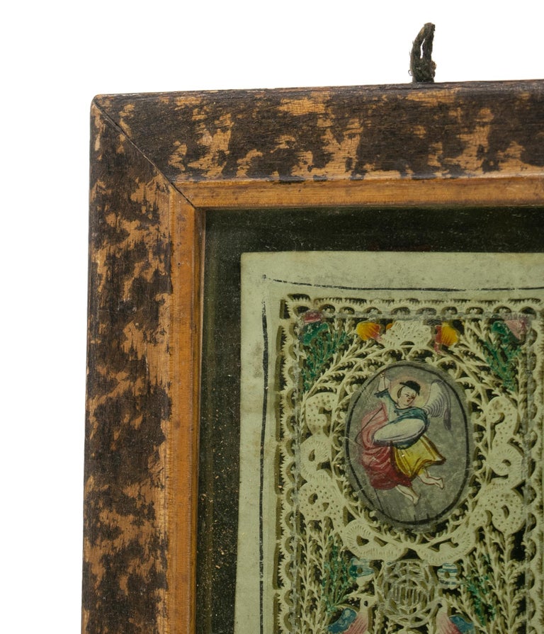 18th Century Spanish Framed Painted Cutout Design For Sale at 1stDibs