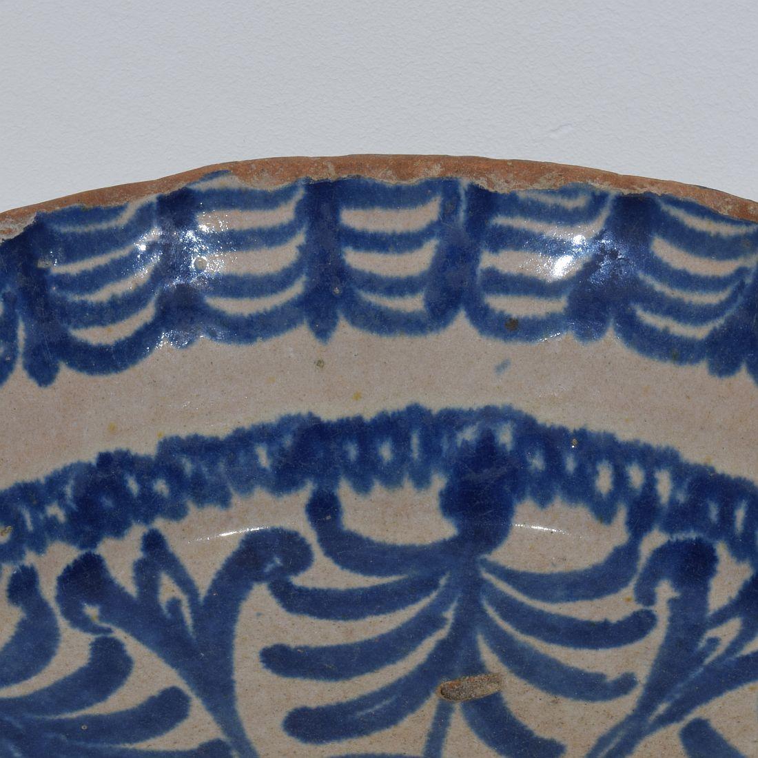 18th Century Spanish Glazed Terracotta Bowl For Sale 7