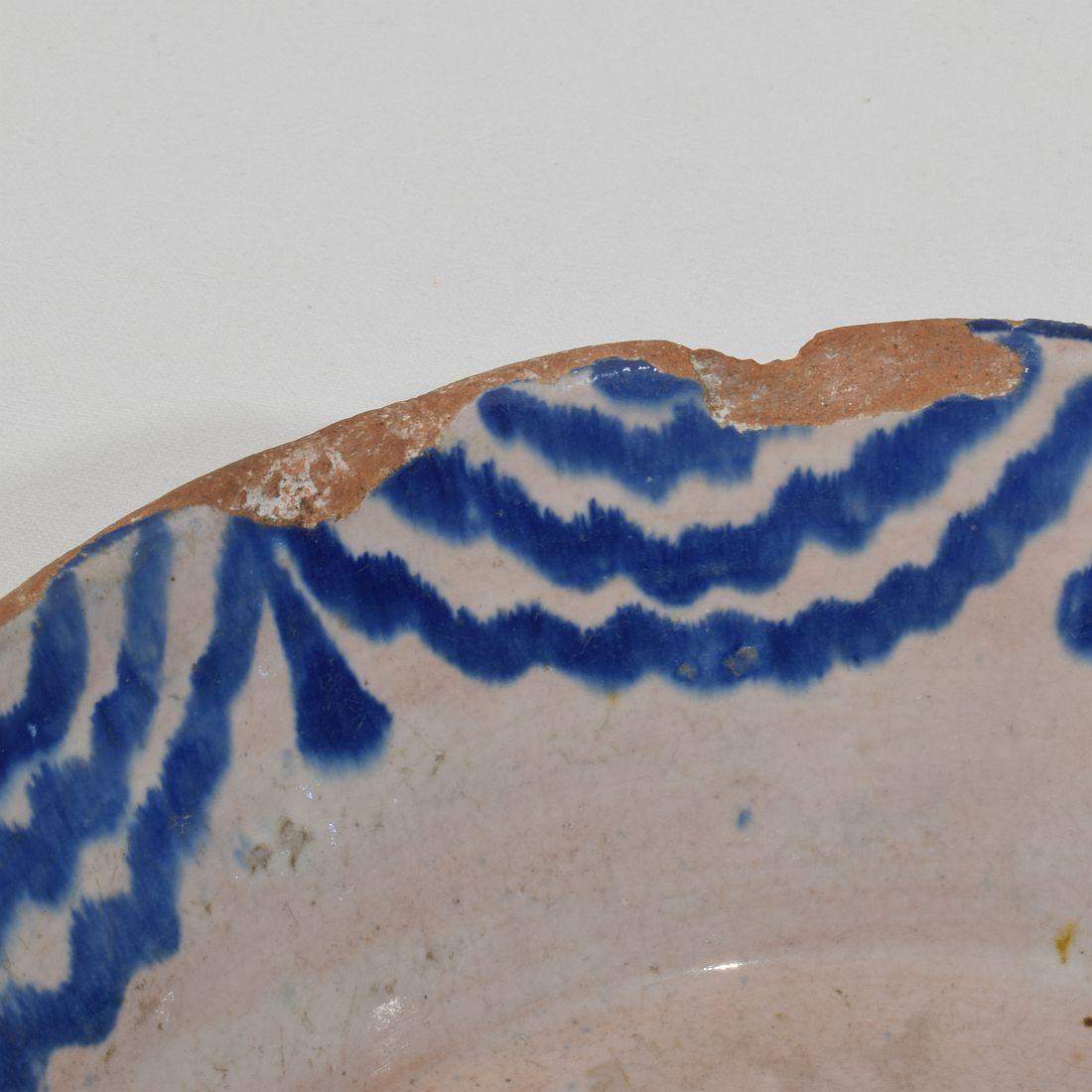 18th Century Spanish Glazed Terracotta Bowl For Sale 6