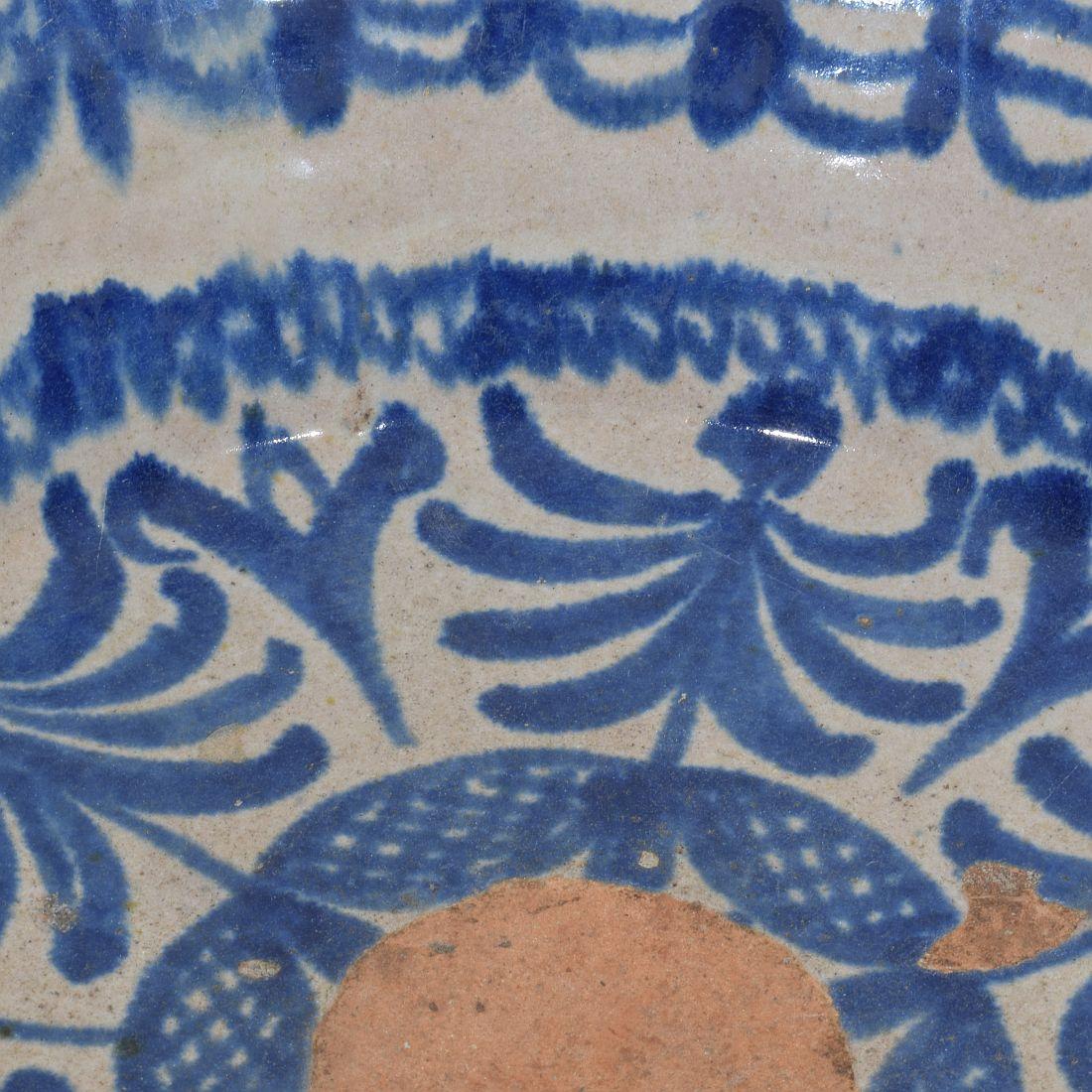 18th Century Spanish Glazed Terracotta Bowl For Sale 8