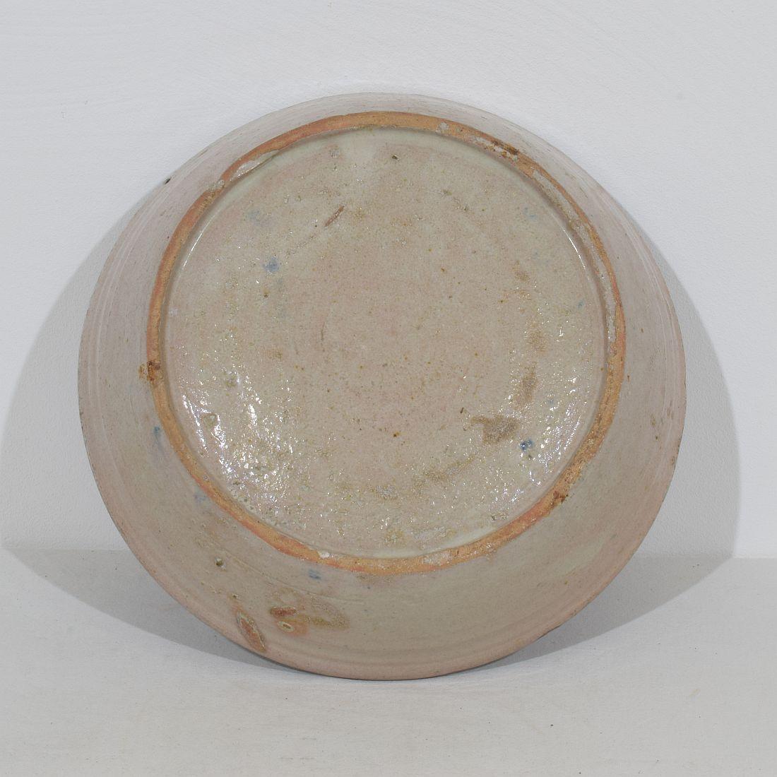 18th Century Spanish Glazed Terracotta Bowl For Sale 9