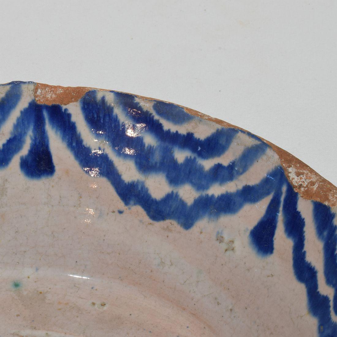 18th Century Spanish Glazed Terracotta Bowl For Sale 8