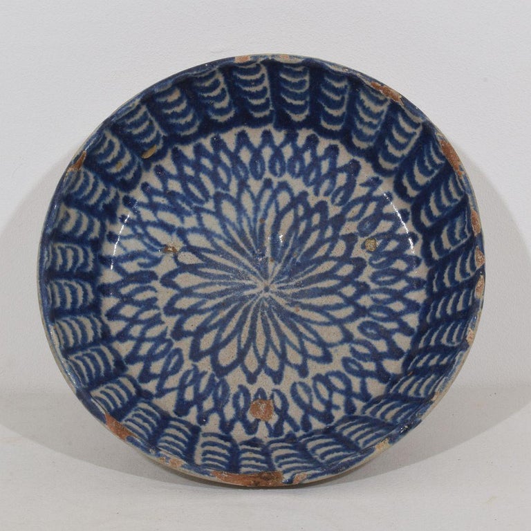 18th Century Spanish Glazed Terracotta Bowl For Sale at 1stDibs