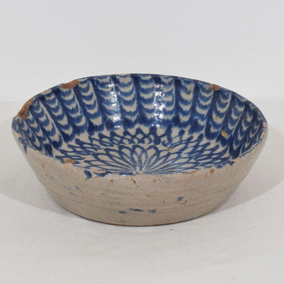 Rustic 18th Century Spanish Glazed Terracotta Bowl