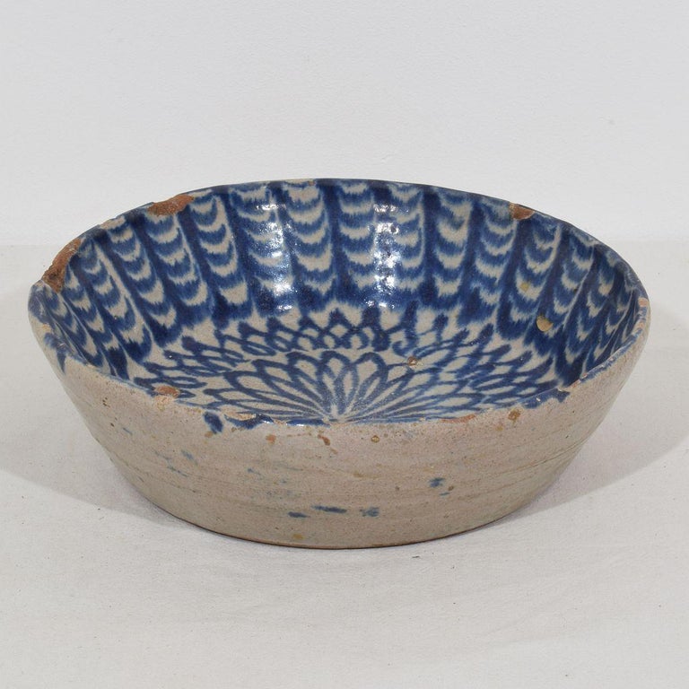18th Century Spanish Glazed Terracotta Bowl For Sale at 1stDibs