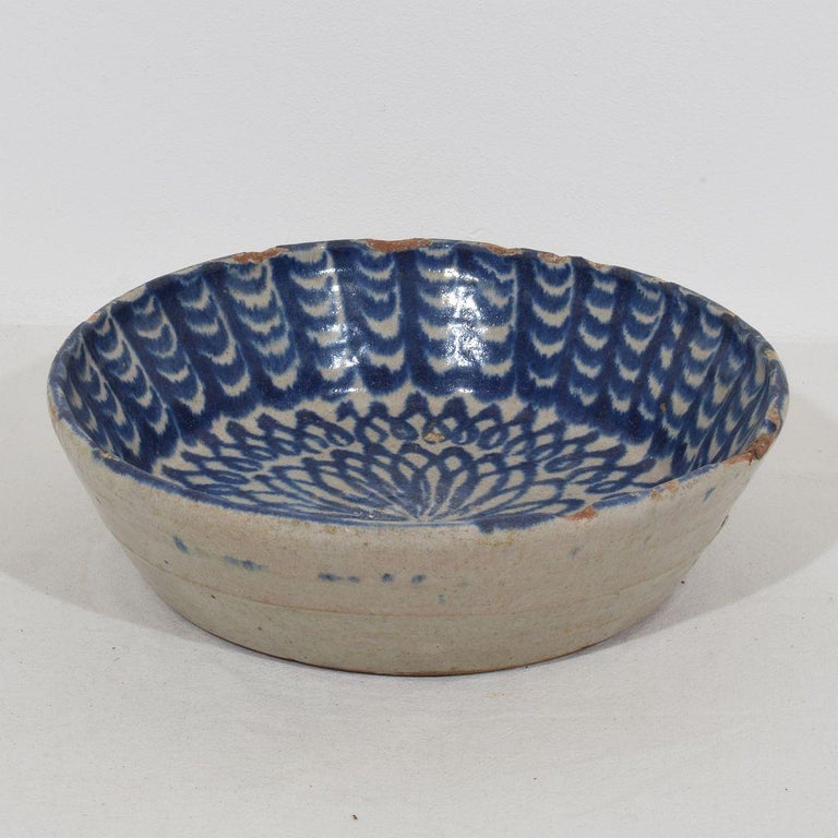 18th Century Spanish Glazed Terracotta Bowl For Sale at 1stDibs