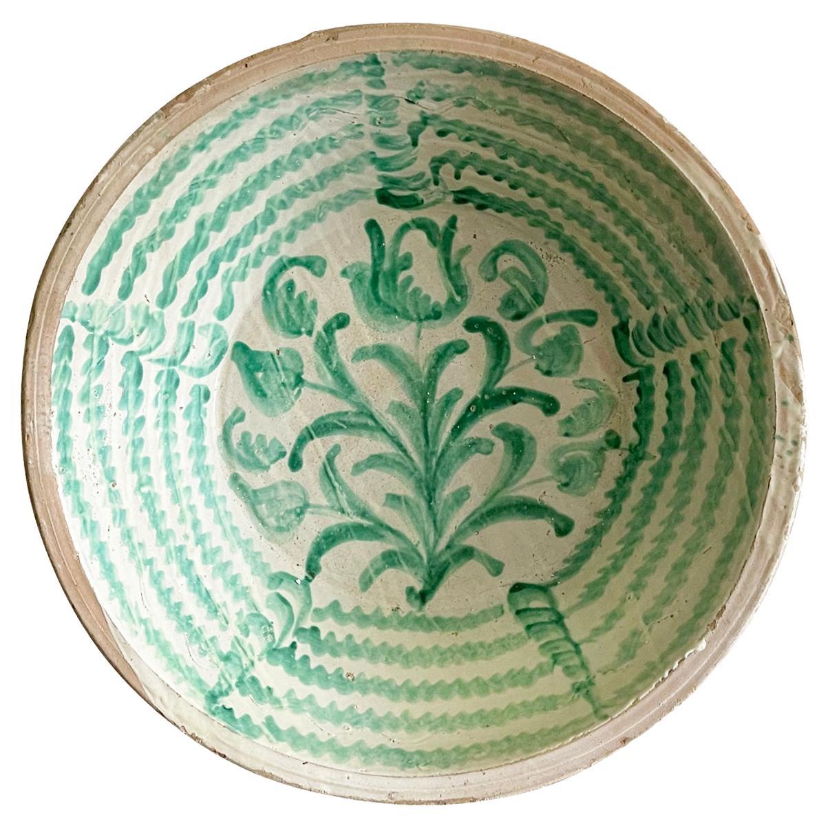 18th Century Spanish Granada Antique Lebrillo Bowl XL For Sale