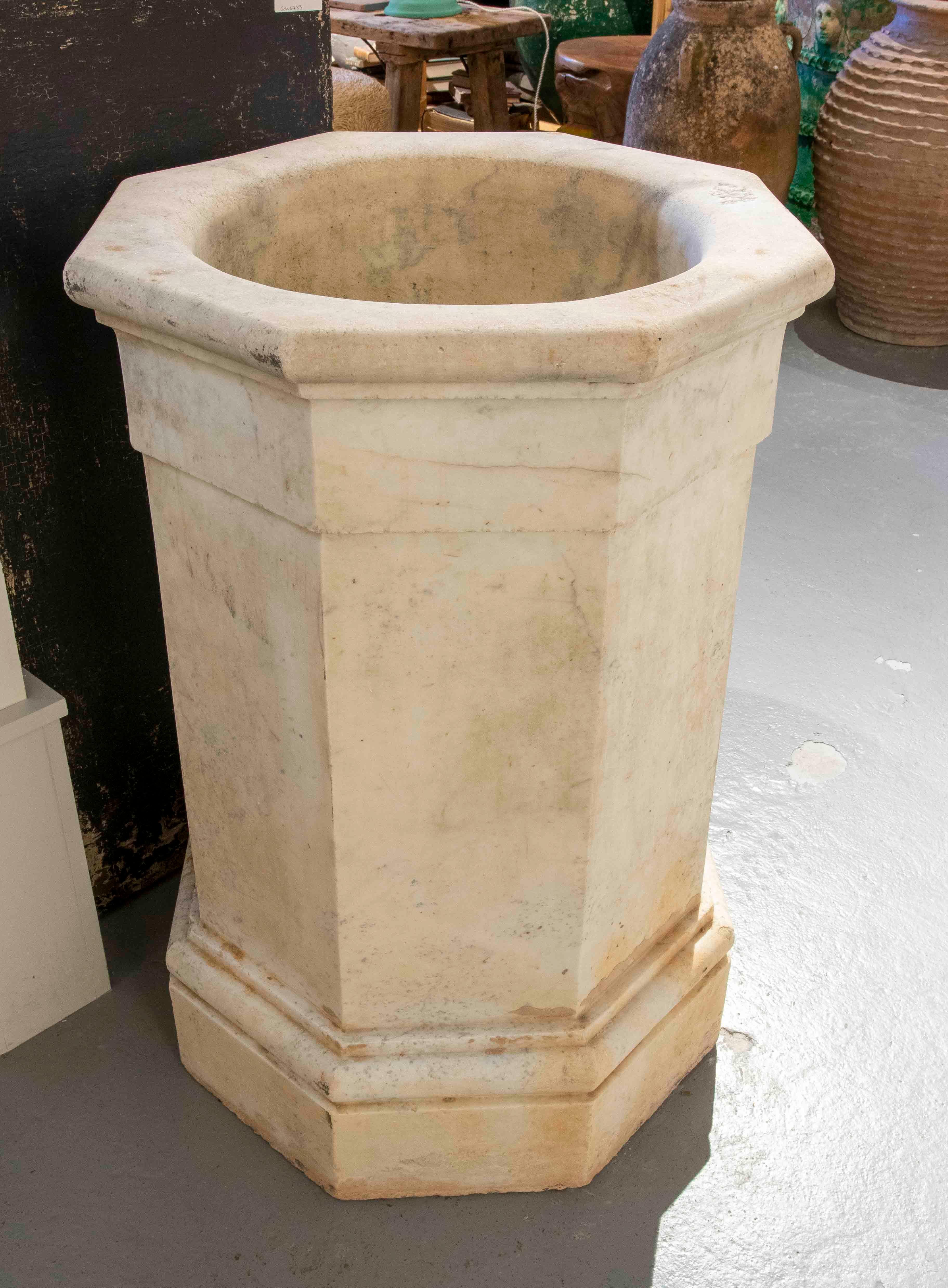 18th Century and Earlier 18th Century Spanish Hand-Carved  Marble Well Spout  For Sale