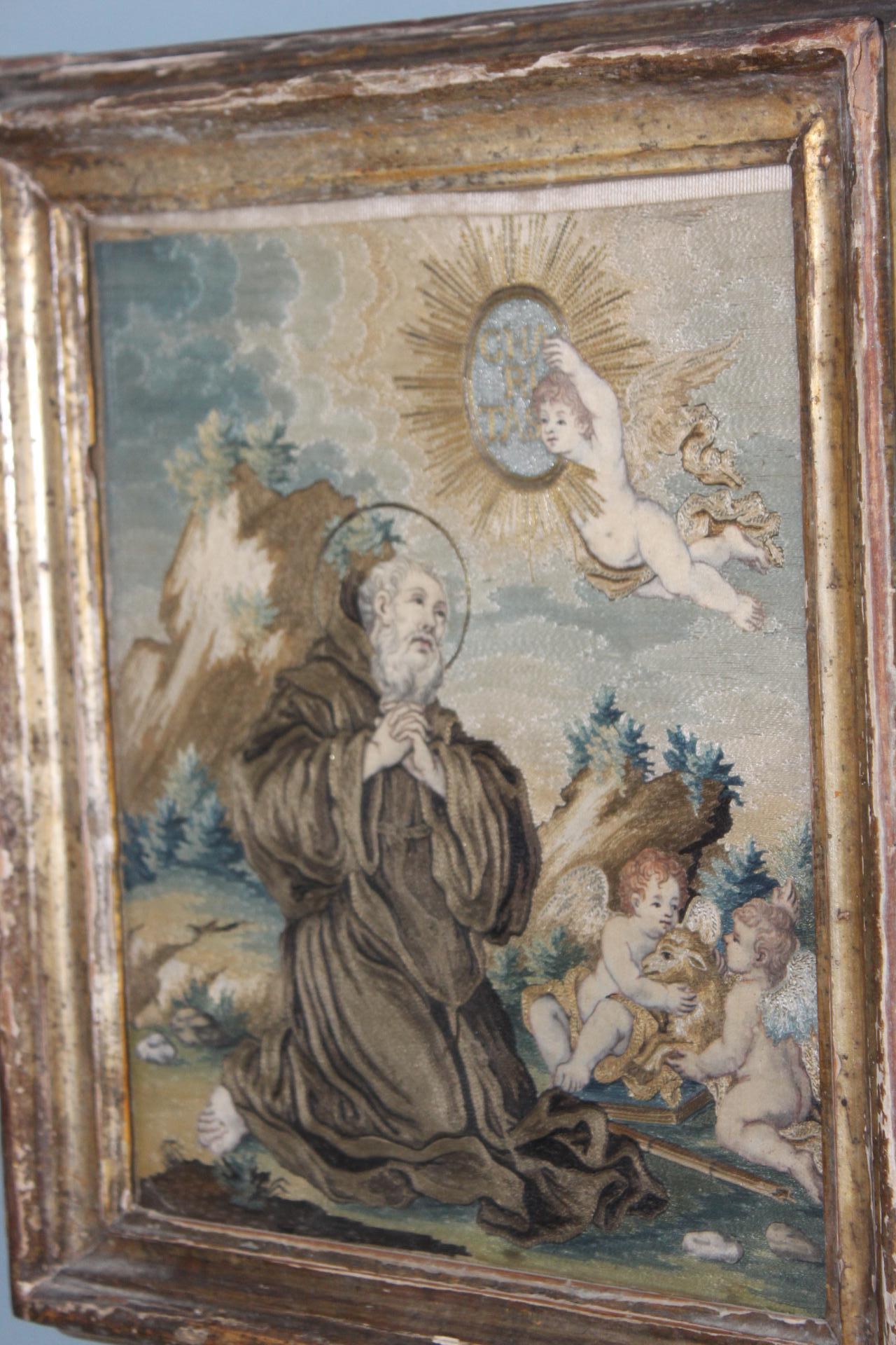Spanish 18th Century Saint Francis of Paola with Cherubs For Sale