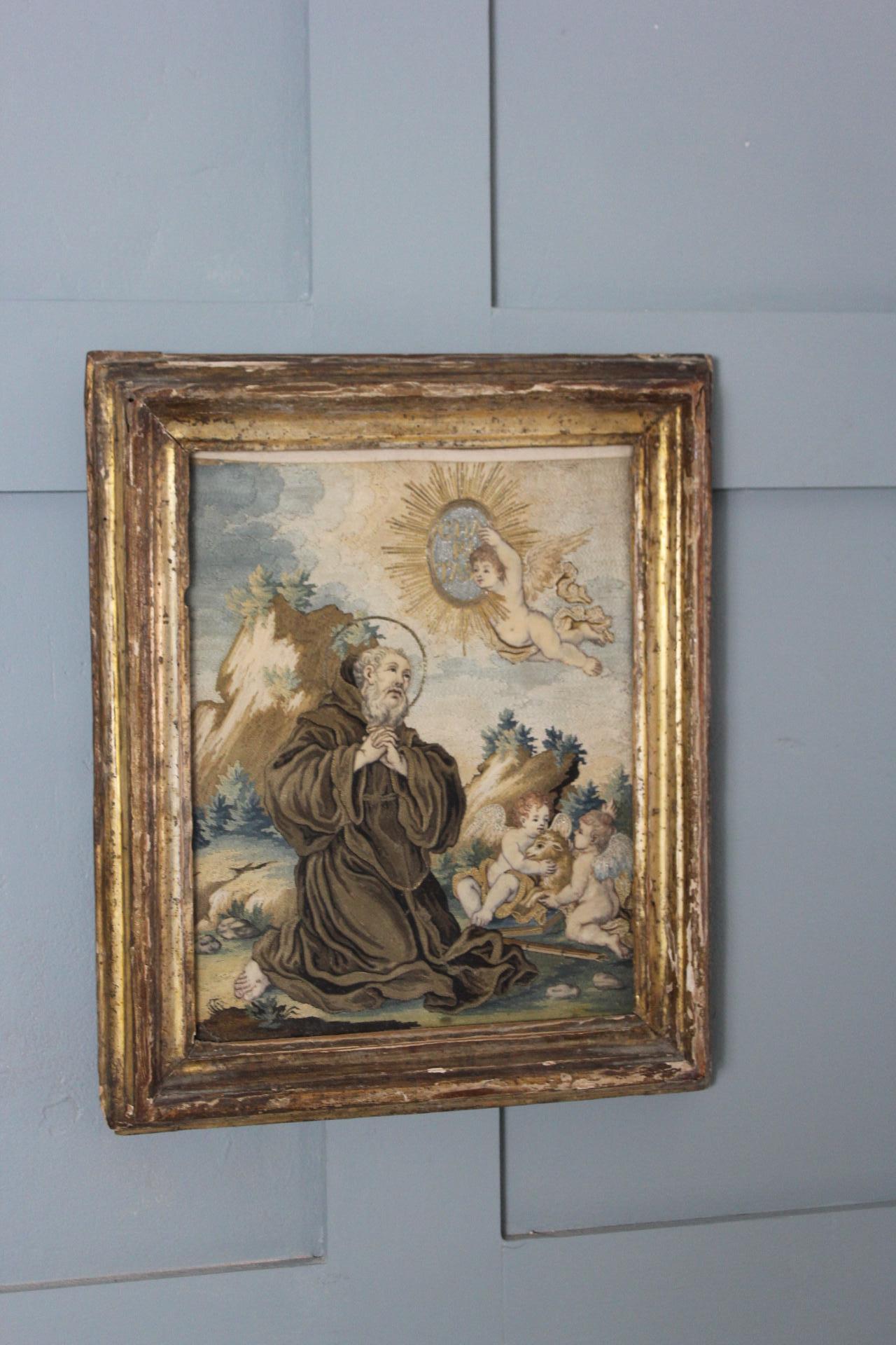 17th Century 18th Century Saint Francis of Paola with Cherubs For Sale