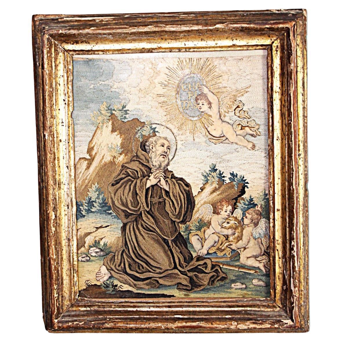 18th Century Saint Francis of Paola with Cherubs