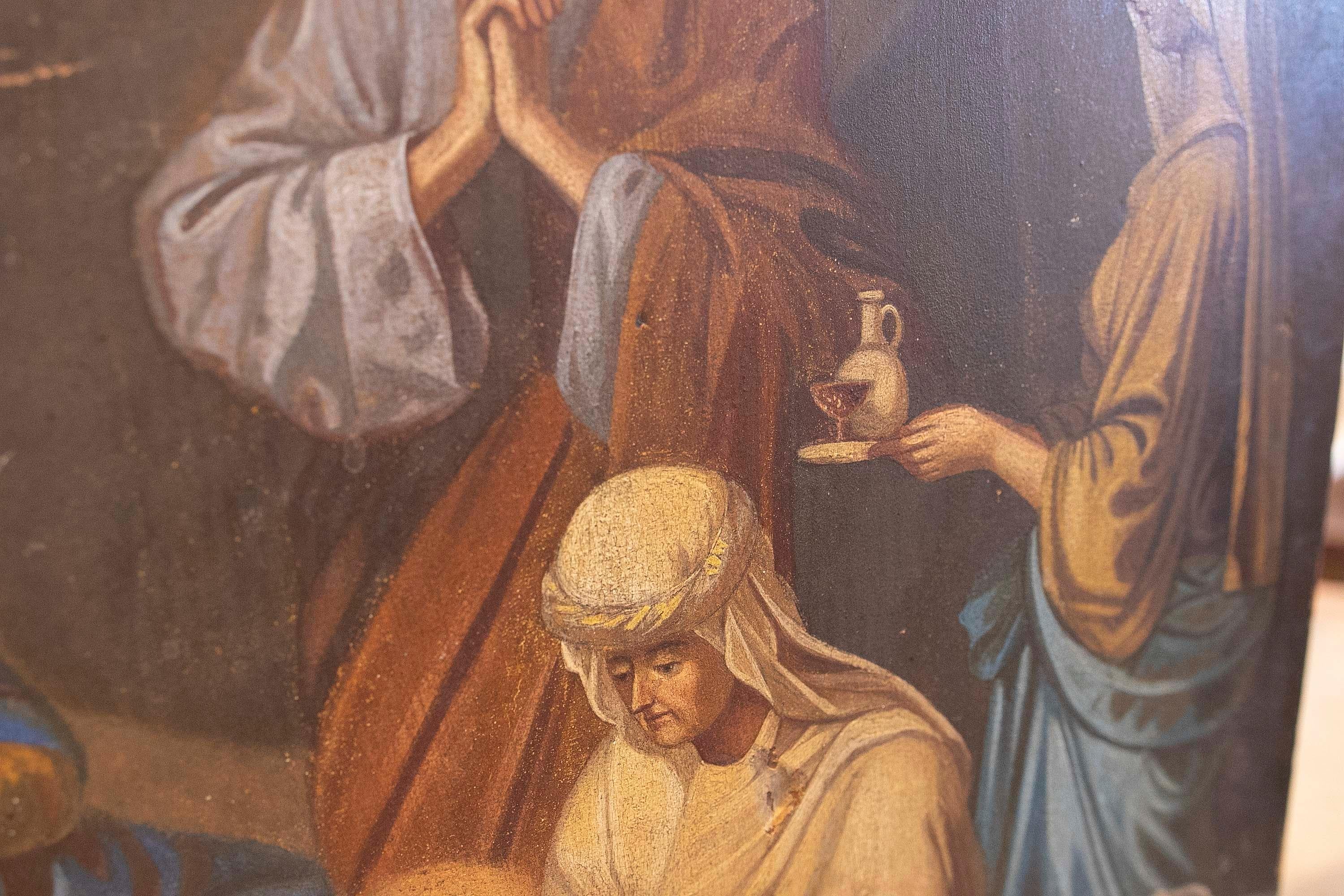 Panneau espagnol du 18ème siècle peint à la main avec des scènes religieuses   en vente 2