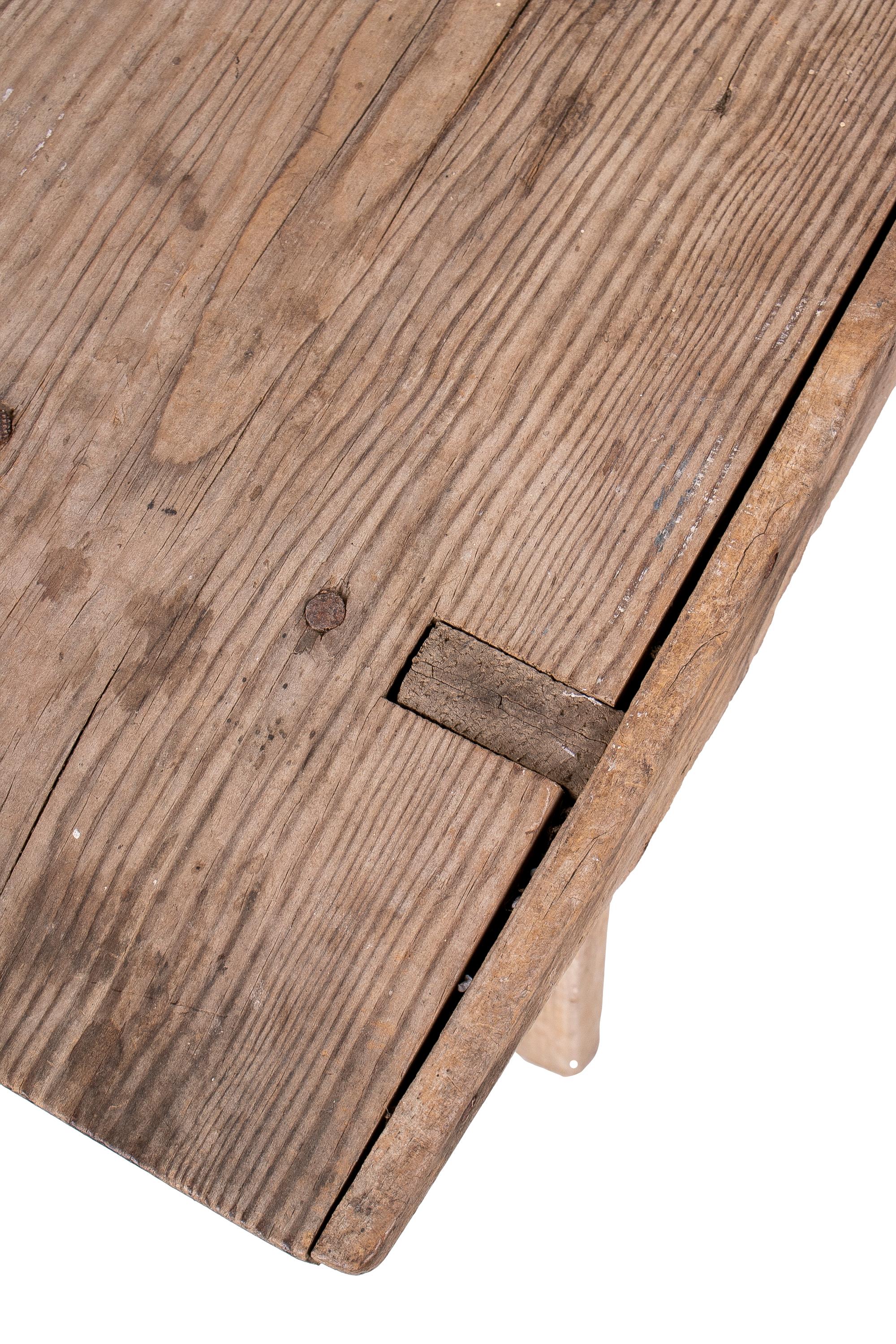 18th Century Spanish Handmade Wooden Bench 4