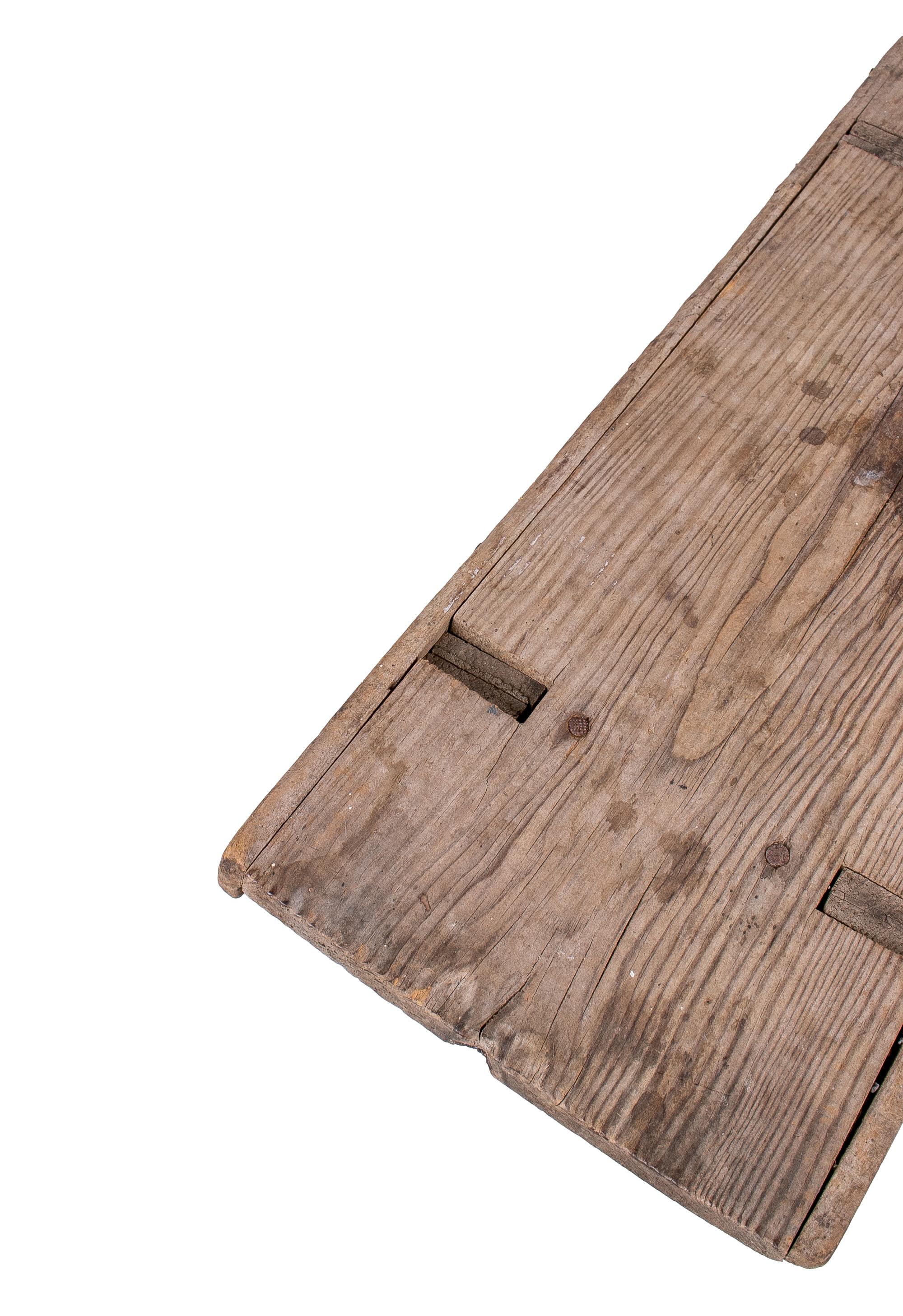 18th Century Spanish Handmade Wooden Bench 1