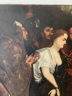 18th Century Spanish Large Picture of Woman with Jesus