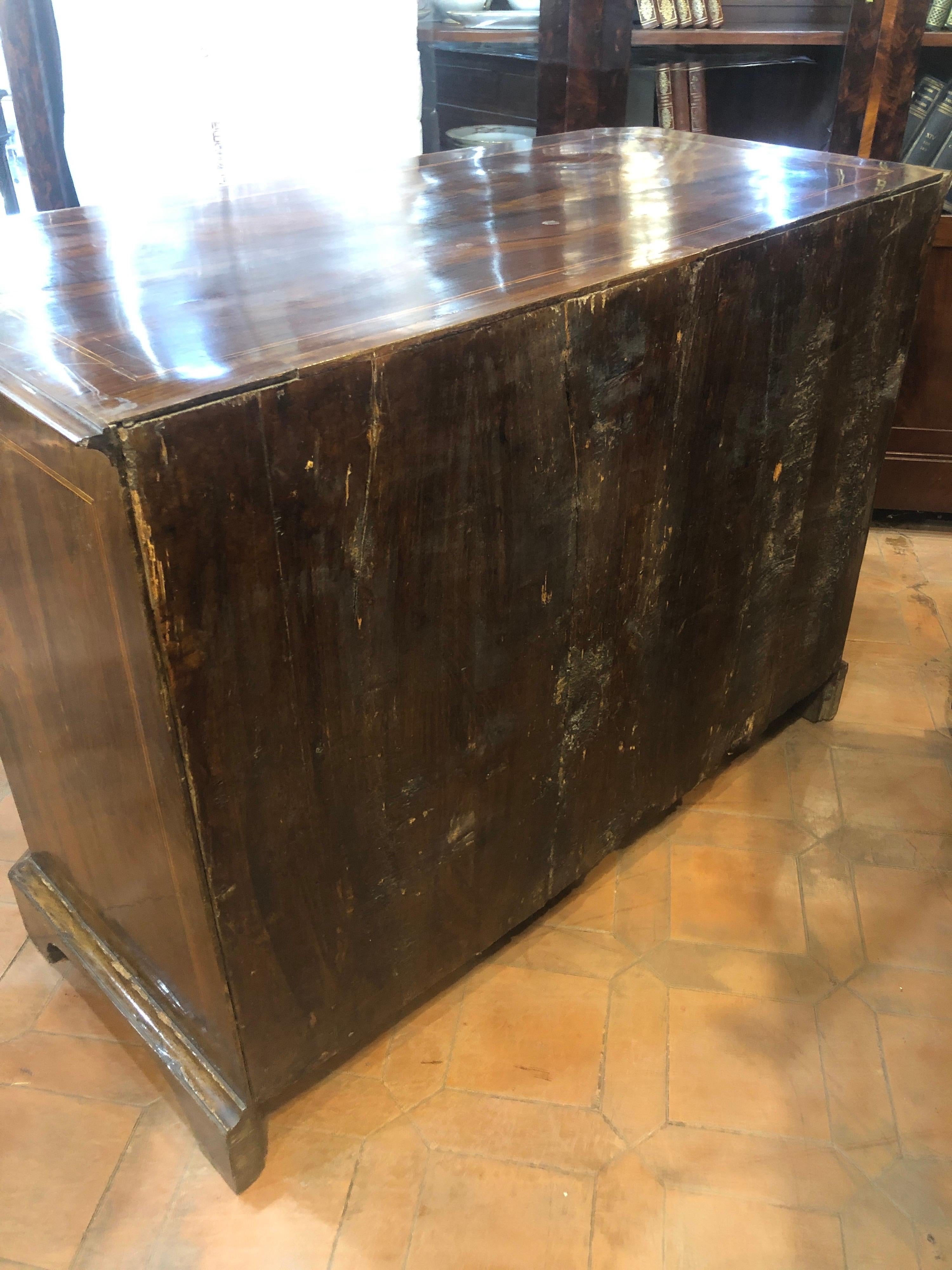 18th Century Spanish Louis XVI Walnut Chest of Drawers Inlay, 1780s 12