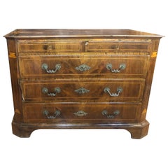 18th Century Spanish Louis XVI Walnut Chest of Drawers Inlay, 1780s