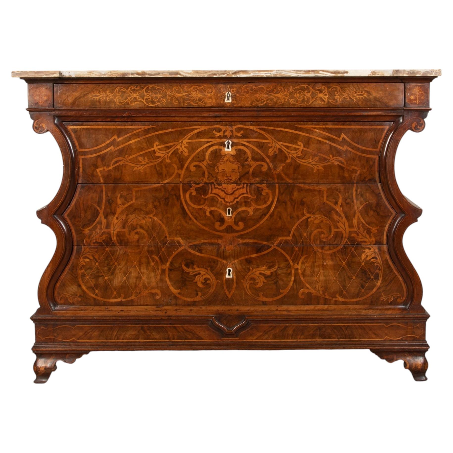 18th Century Spanish Mallorcan Walnut Marquetry Commode