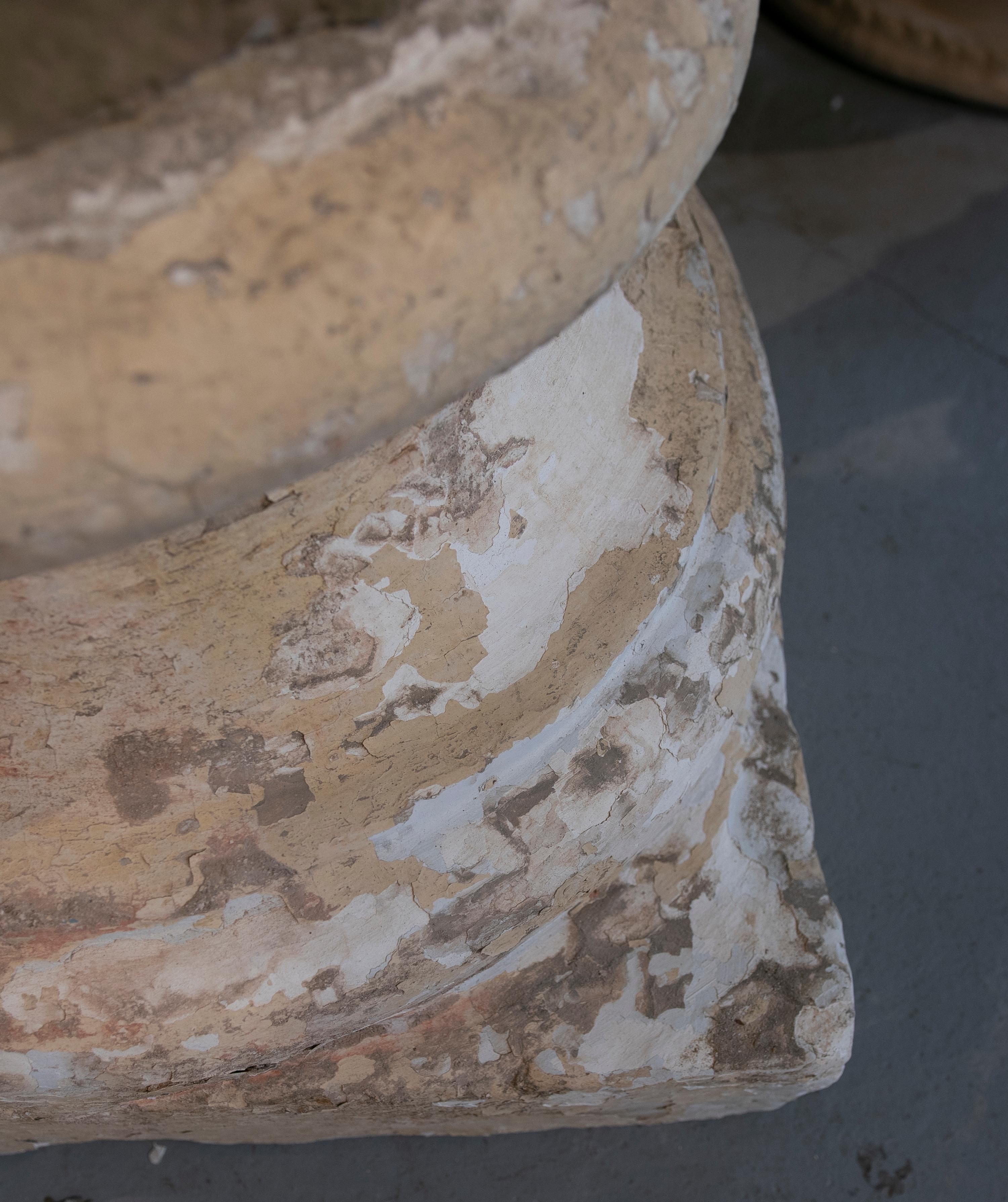 18th Century Spanish Natural Stone Column with Traces of Polychromy 5