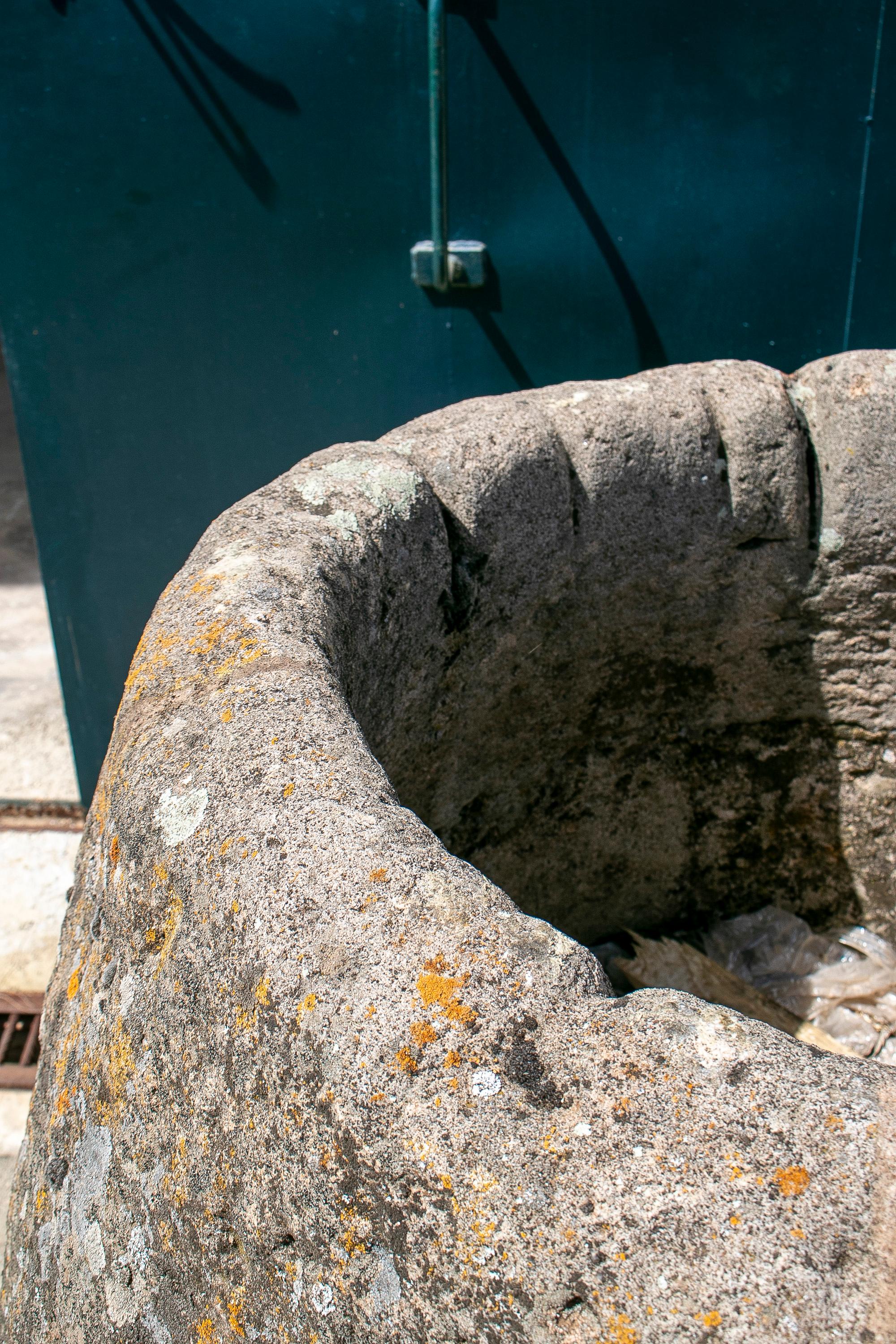 18th Century Spanish Natural Stone Water Well w/ Rope Erosion 2