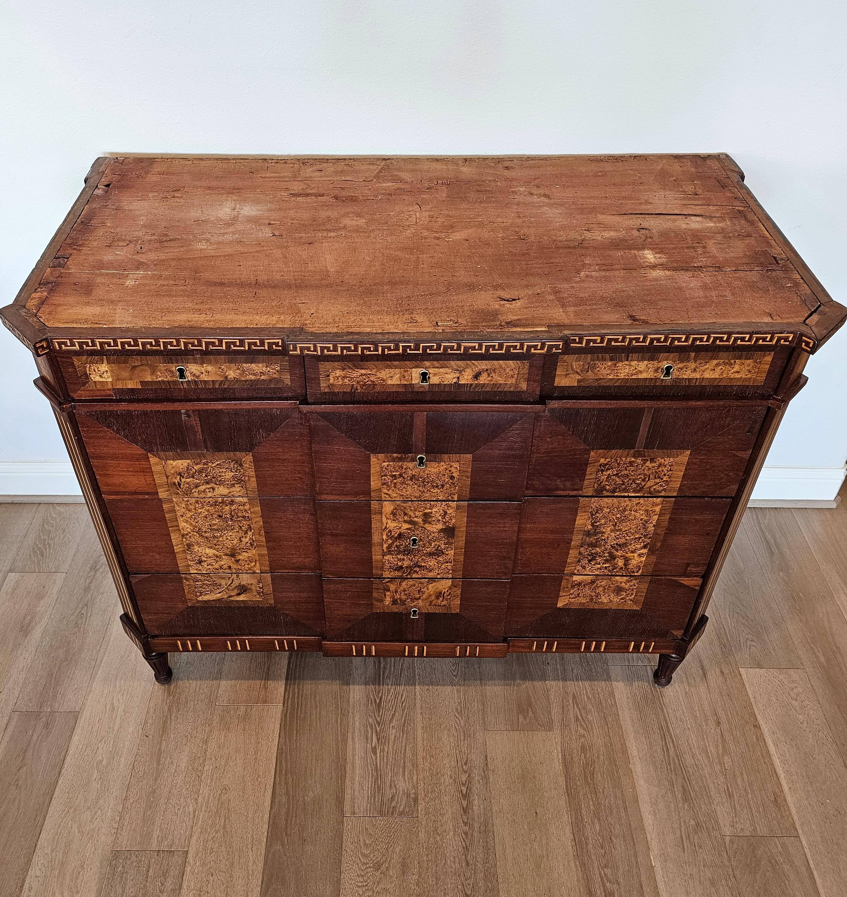 18th Century Spanish Neo-classical Mahogany Marquetry Chest Of Drawers Commode 10