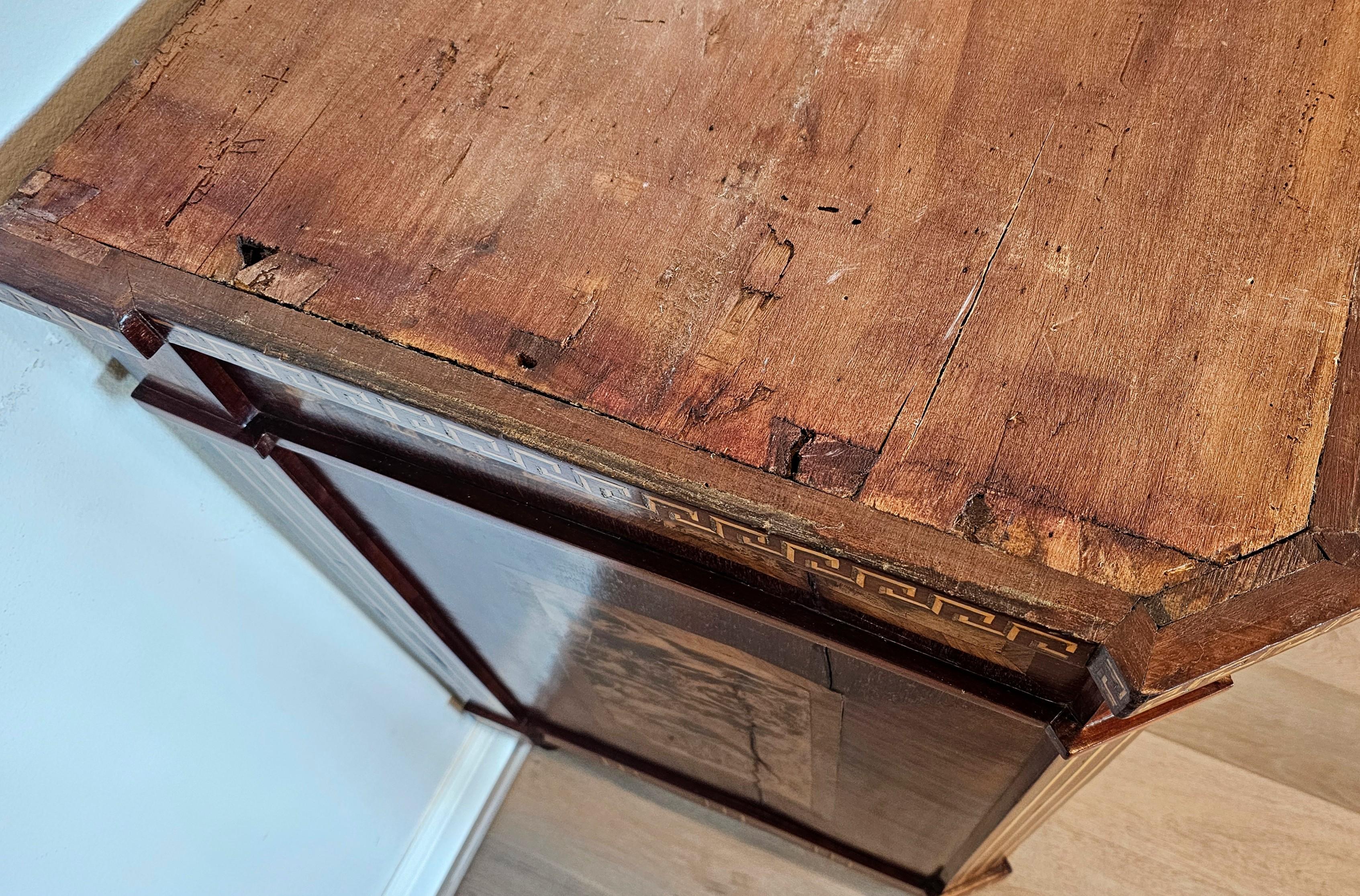 18th Century Spanish Neo-classical Mahogany Marquetry Chest Of Drawers Commode 11