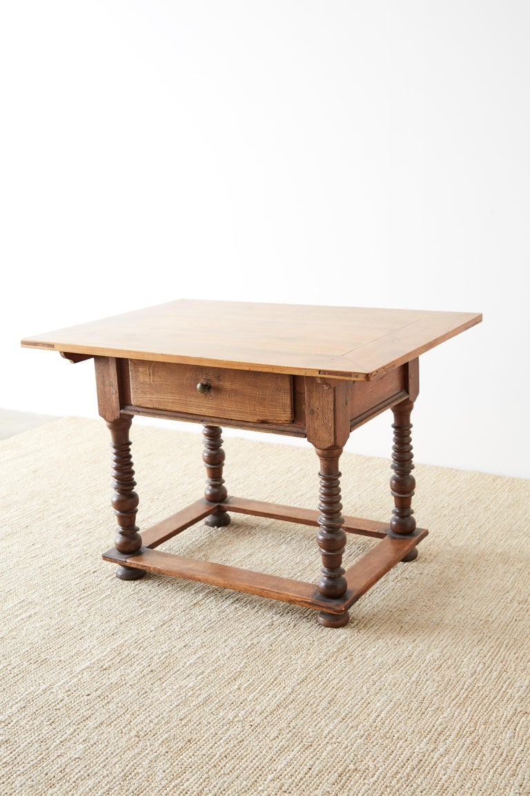 Spanish Colonial 18th Century Spanish Oak and Walnut Library Table For Sale
