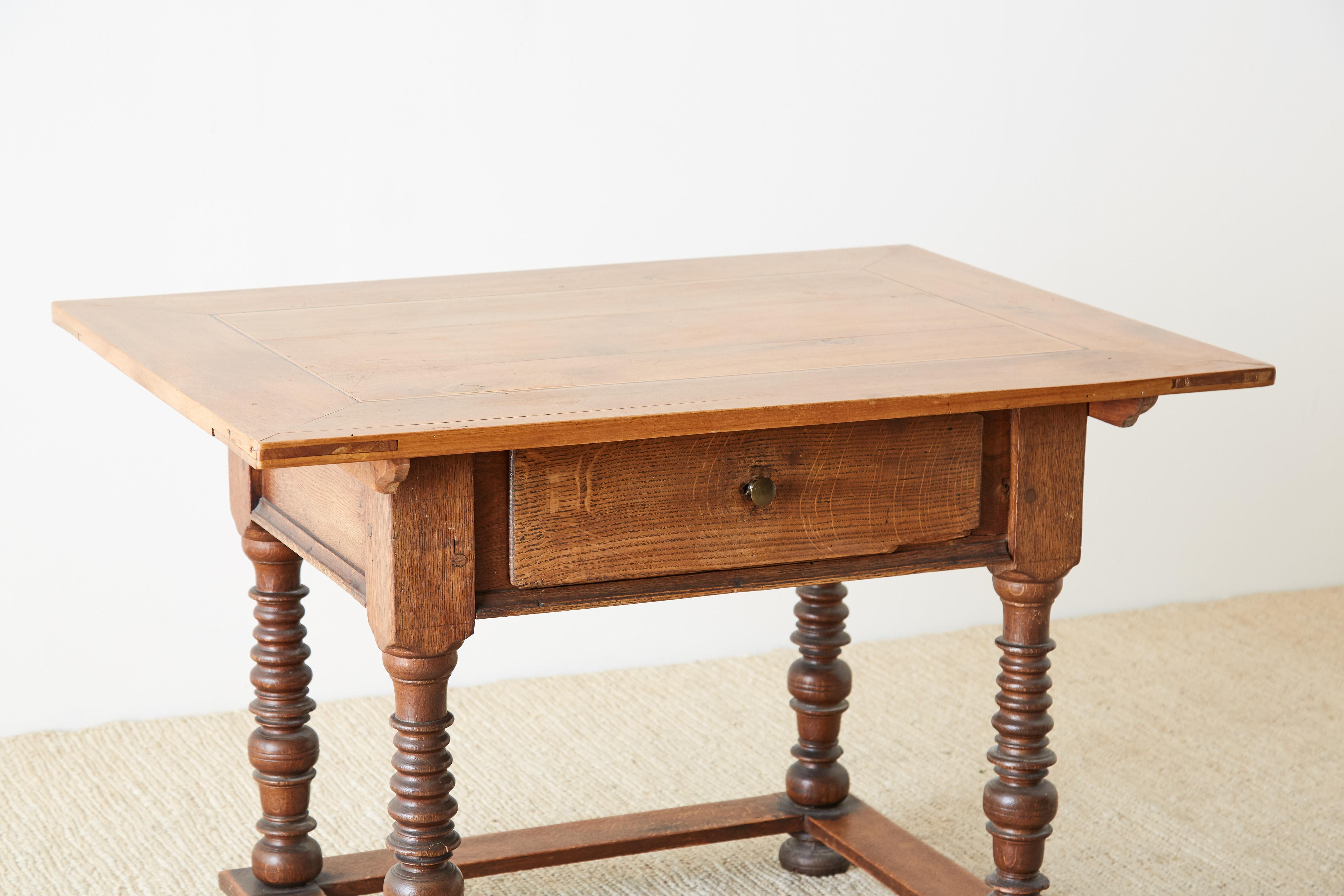 Spanish Colonial 18th Century Spanish Oak and Walnut Library Table For Sale