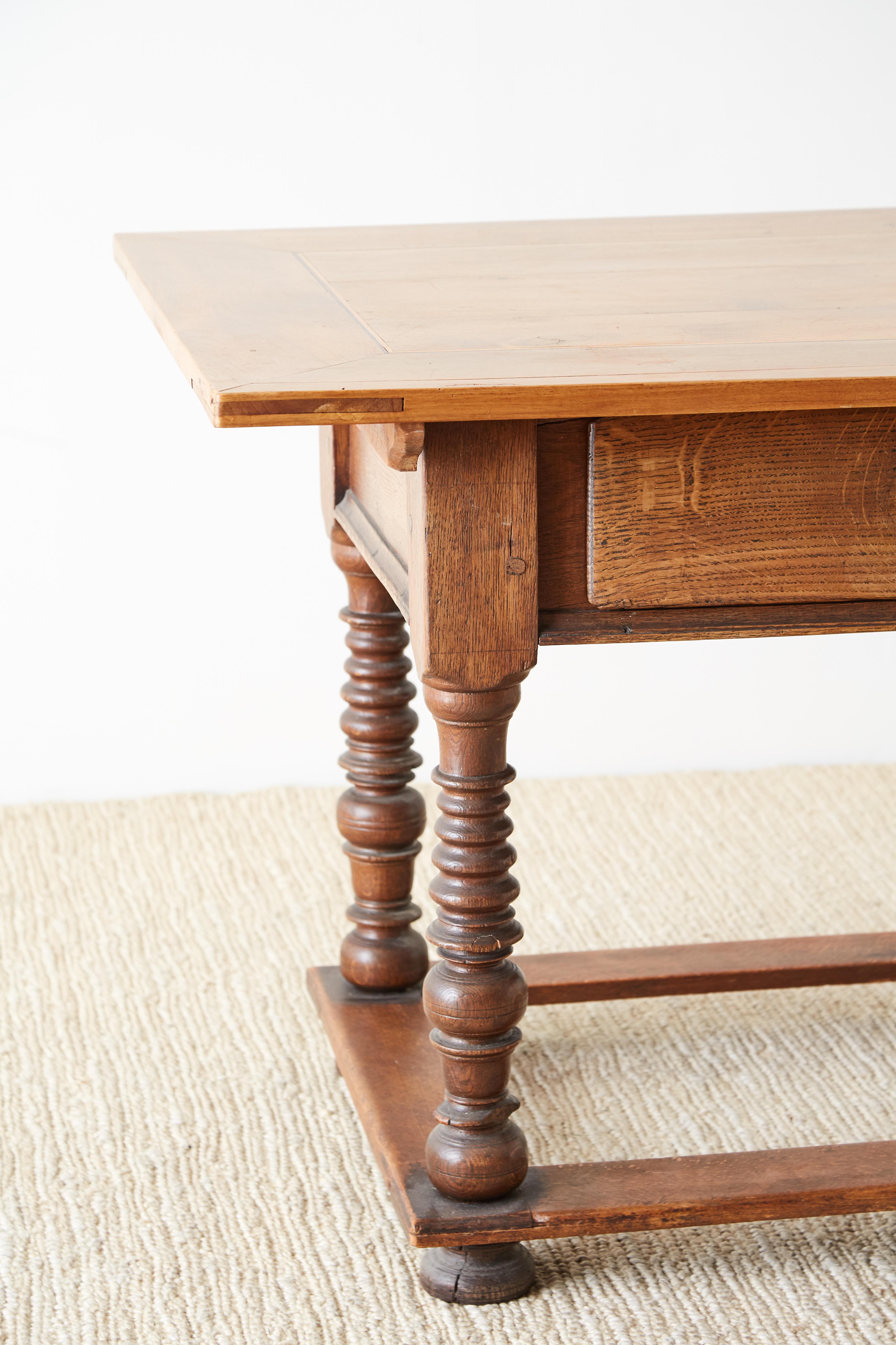 18th Century Spanish Oak and Walnut Library Table For Sale 1