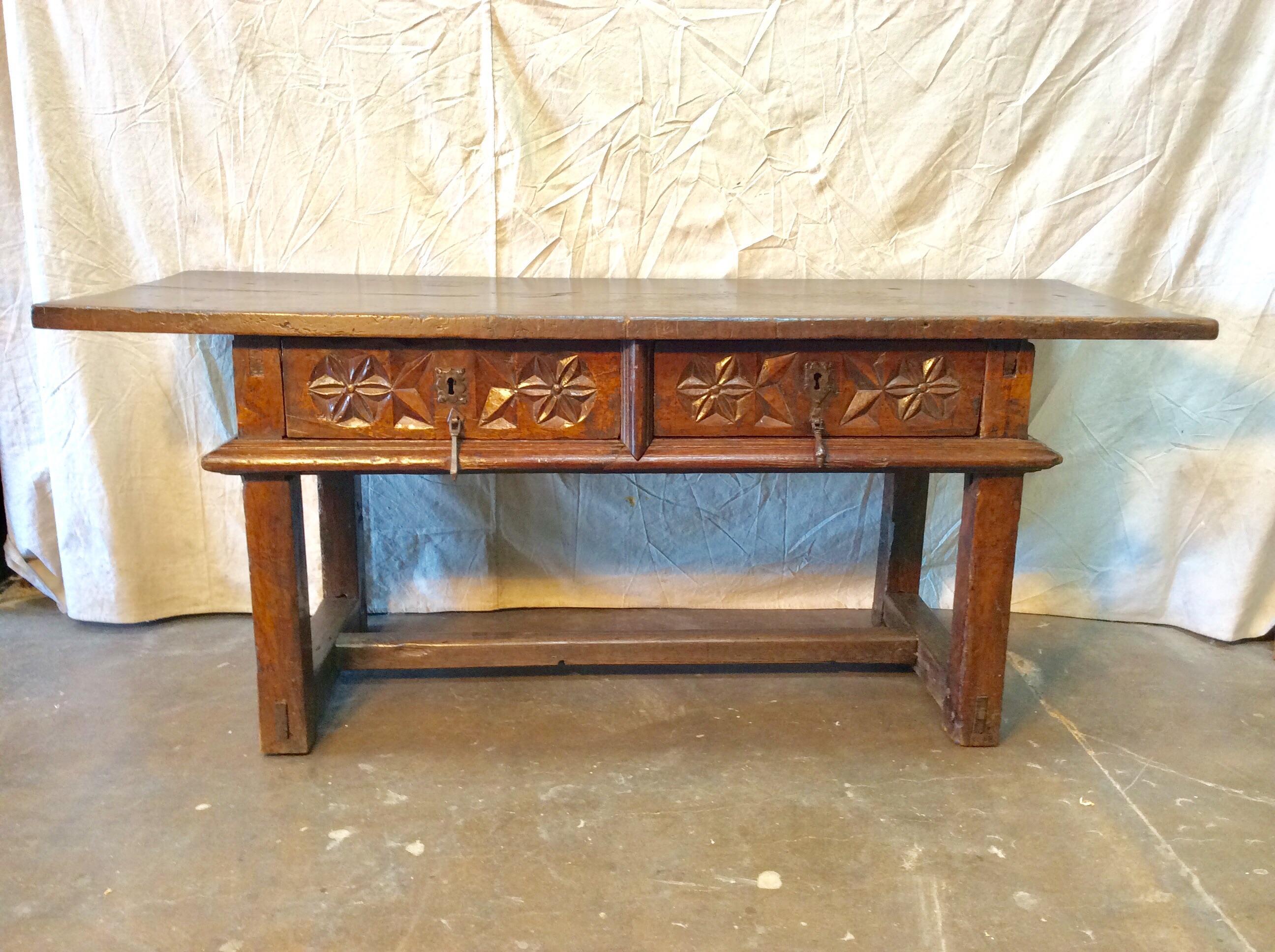 18th Century Spanish Oak Console Table For Sale 7