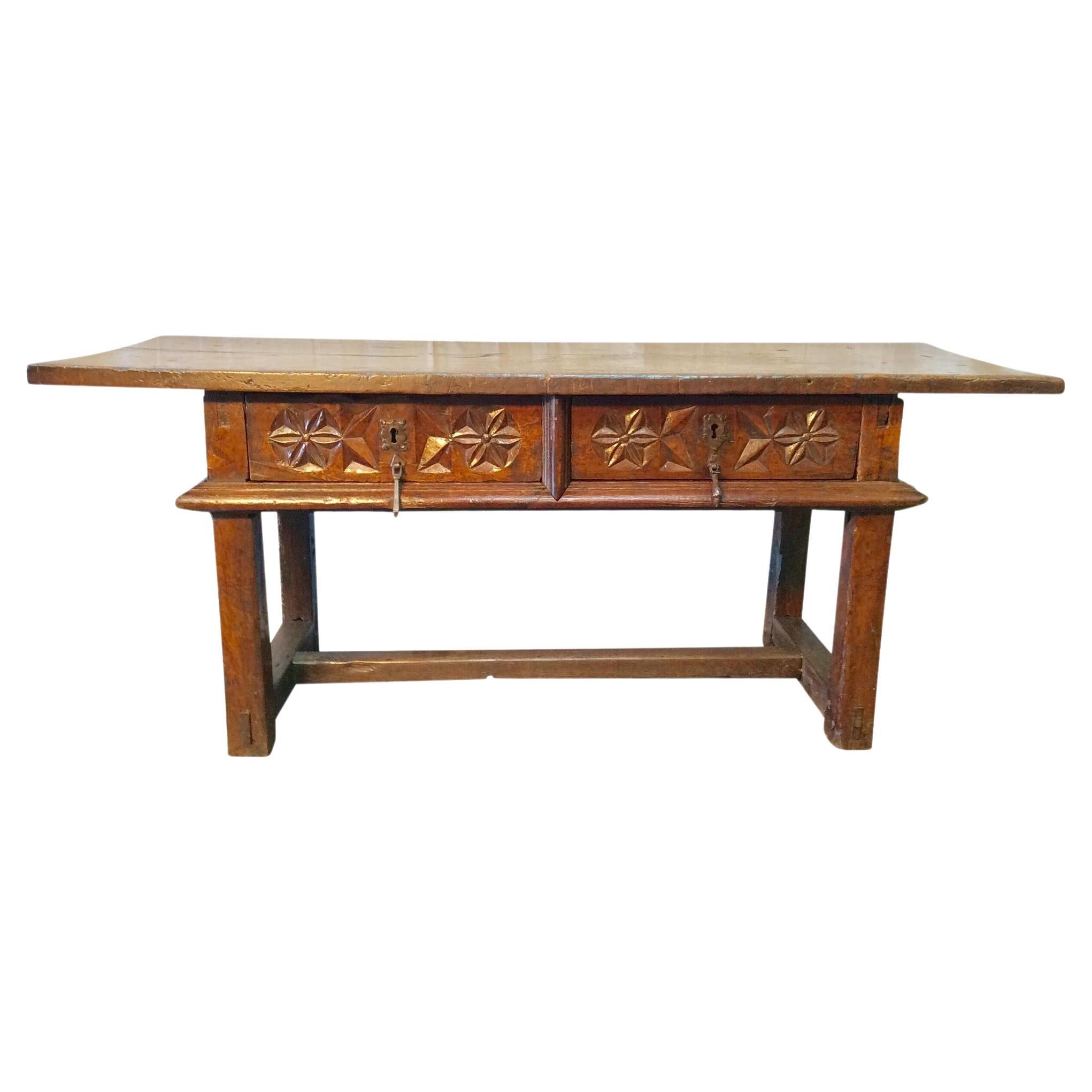 18th Century Spanish Oak Console Table For Sale