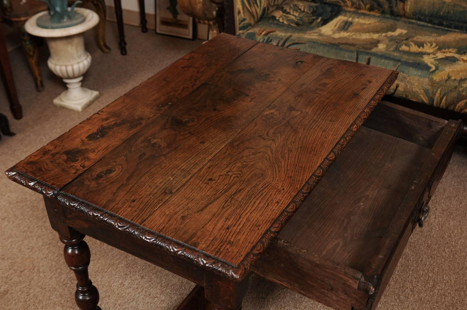 18th Century Spanish Oak Side Table 1