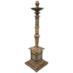 18th Century Spanish Painted Wood Pricket Stick