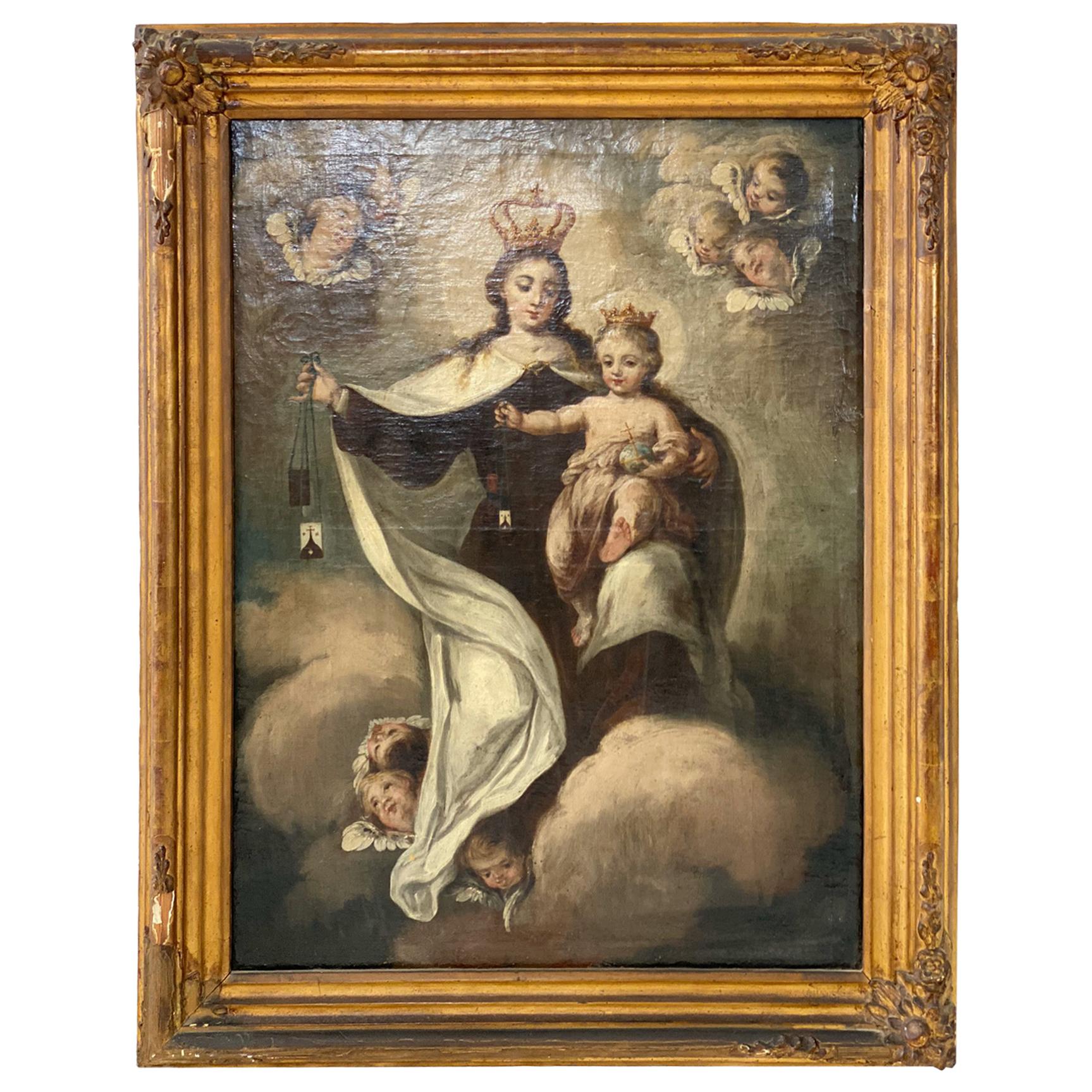 18th Century Spanish Painting of the Ascension of Mary