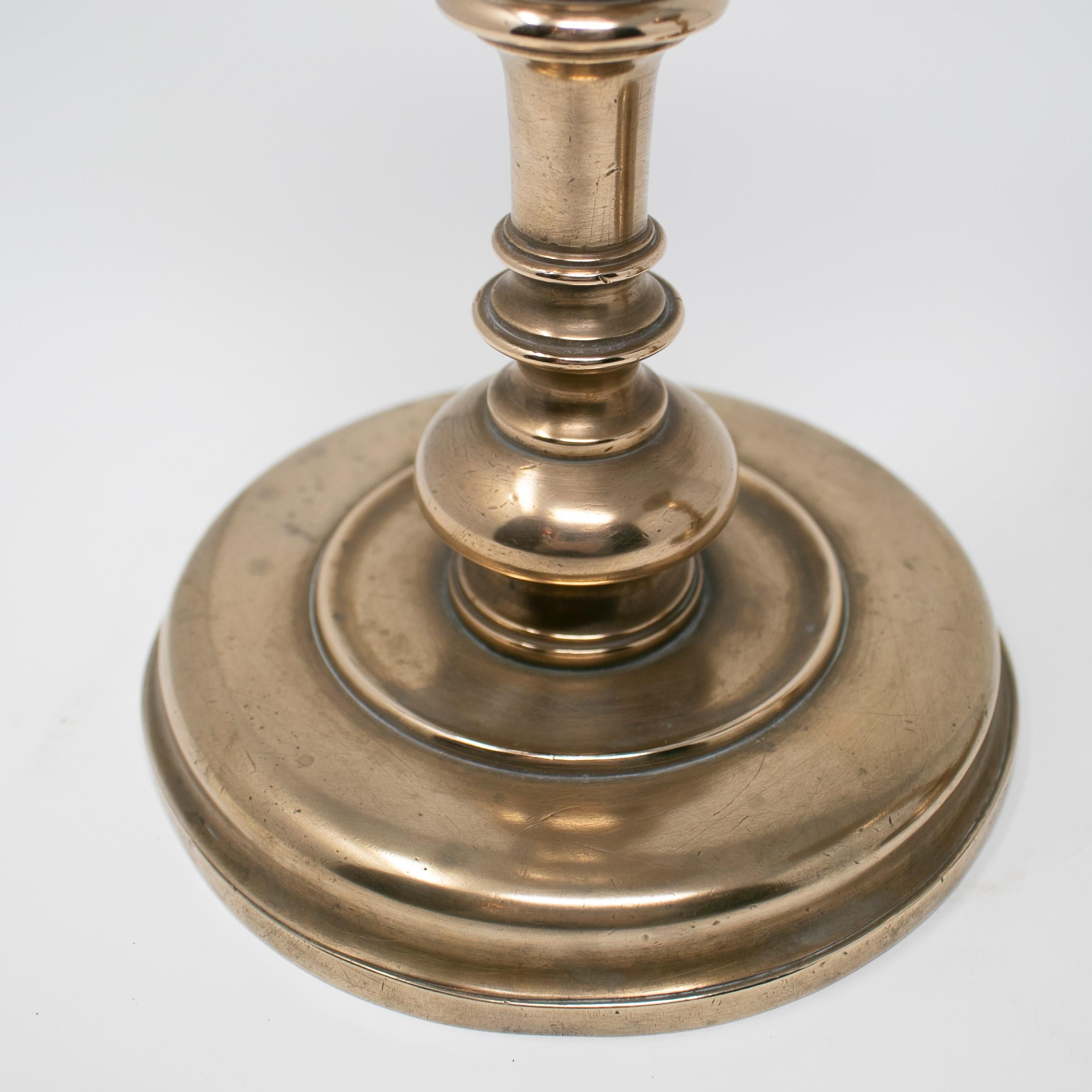 18th Century Spanish Pair of Bronze Candlesticks For Sale 4