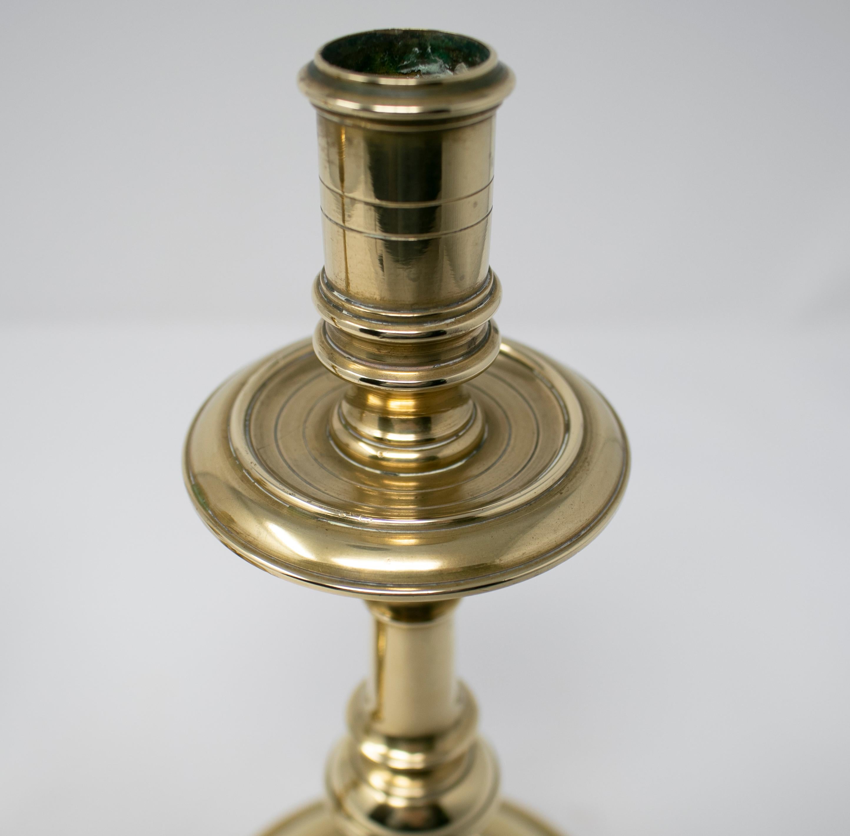 18th Century Spanish Pair of Bronze Candlesticks For Sale 2