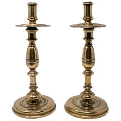 18th Century Spanish Pair of Bronze Candlesticks