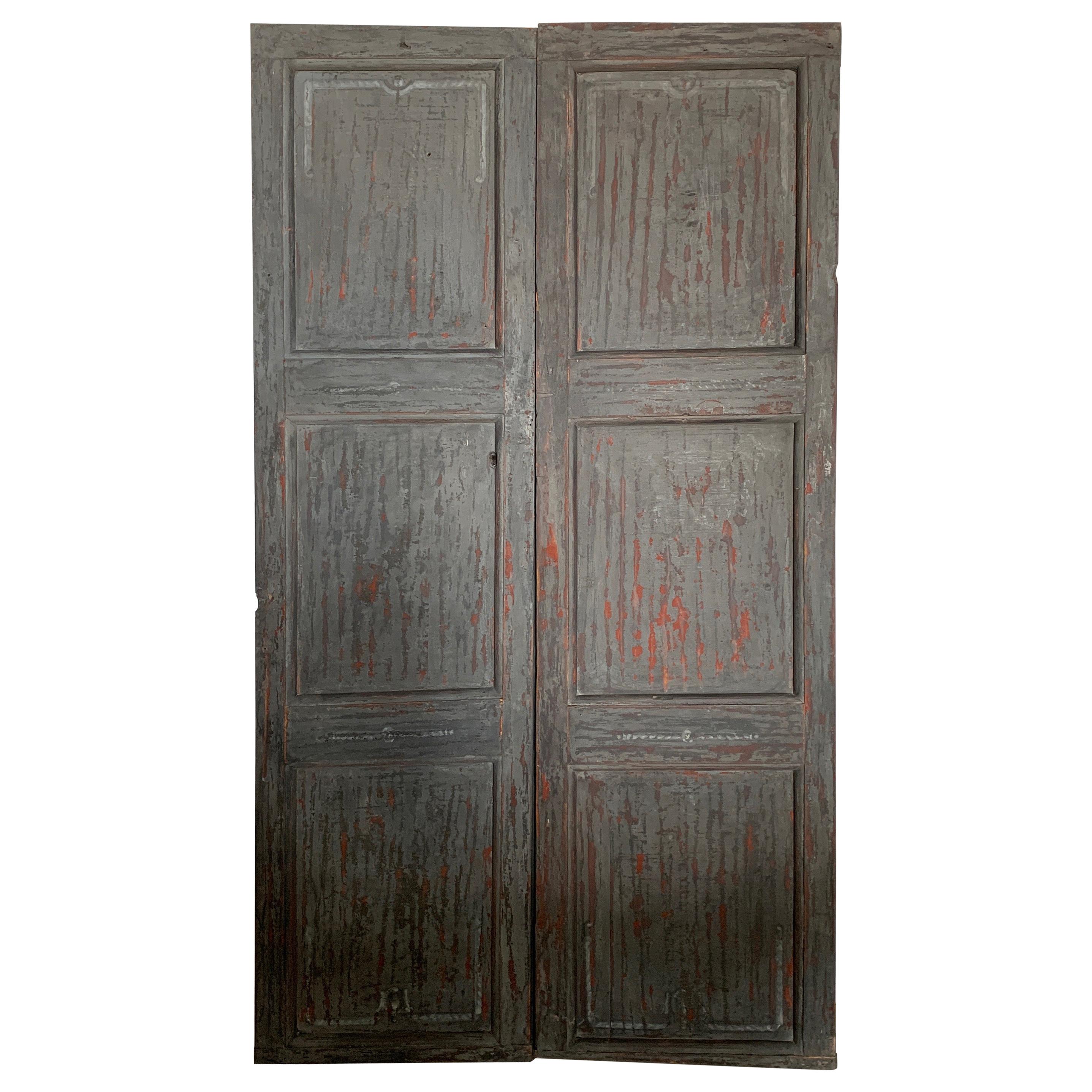 18th Century Spanish Pair of Doors from Peralada with Original Hardware For Sale