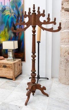 18th Century Spanish Pair of Hand-Painted Wooden Axe-Holders