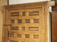 18th Century Spanish Paneled Pine and Walnut Door with Frame
