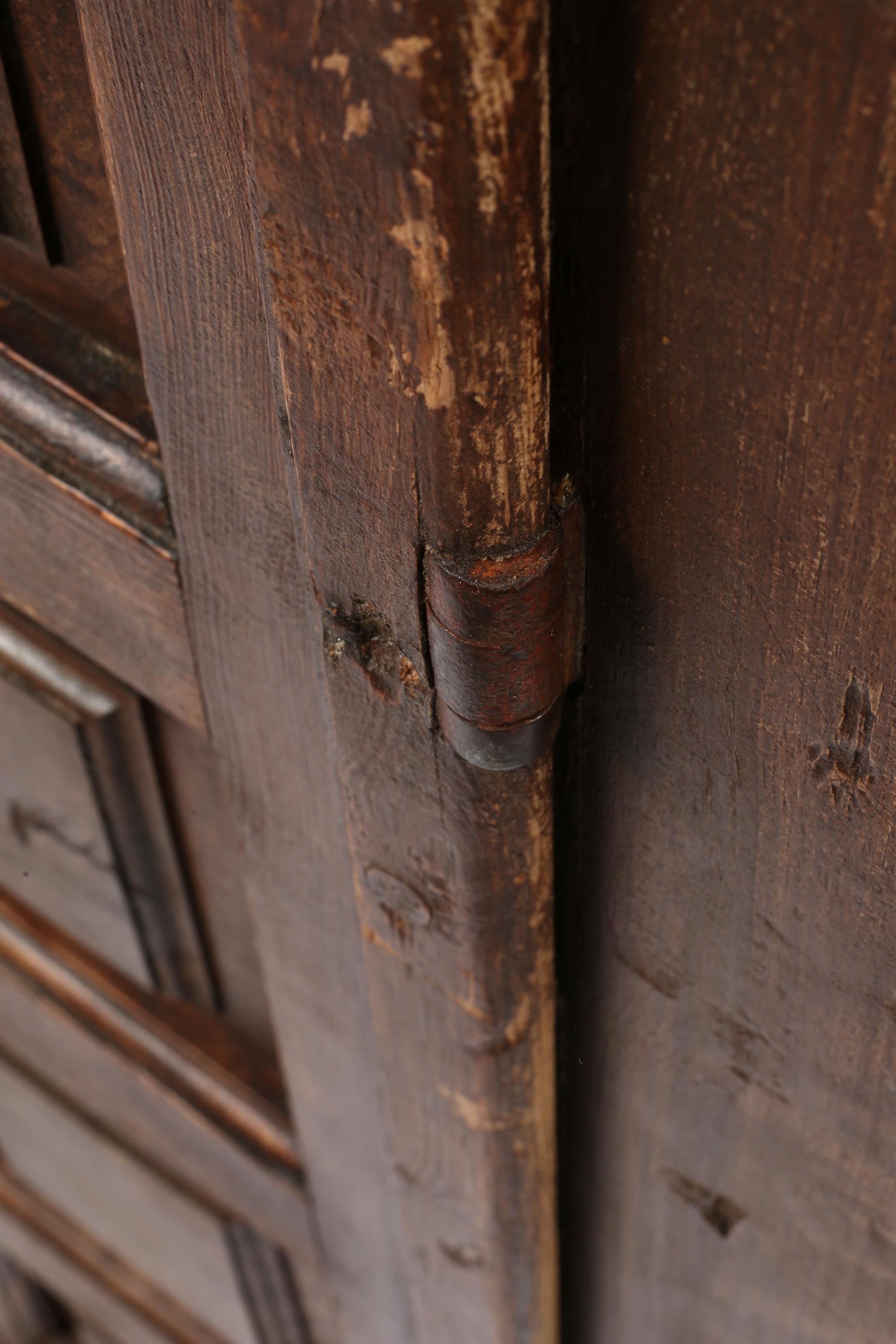 18th Century Spanish Panelled Rustic Wabi Sabi Cupboard For Sale 8