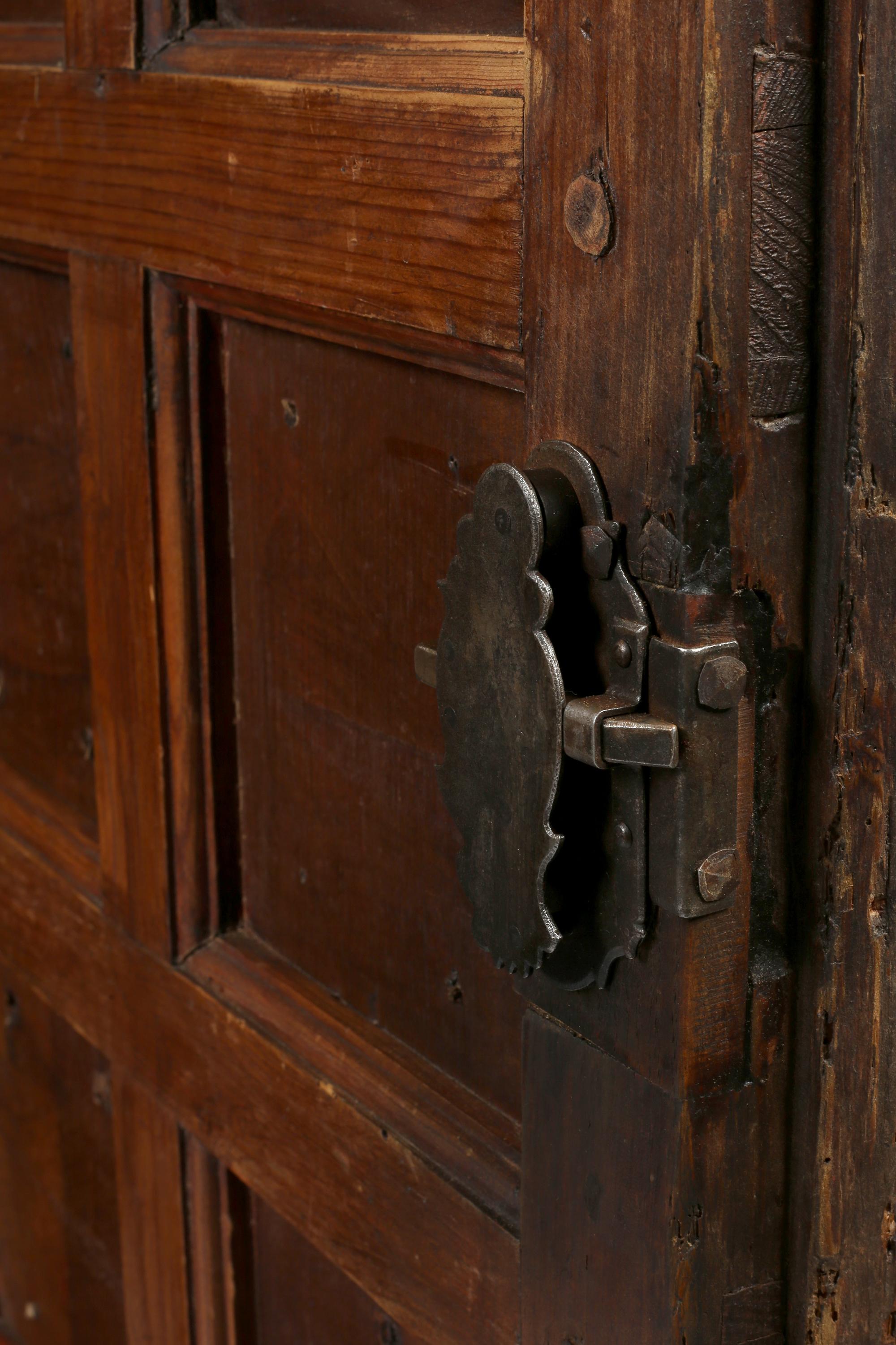 18th Century Spanish Panelled Rustic Wabi Sabi Cupboard For Sale 11