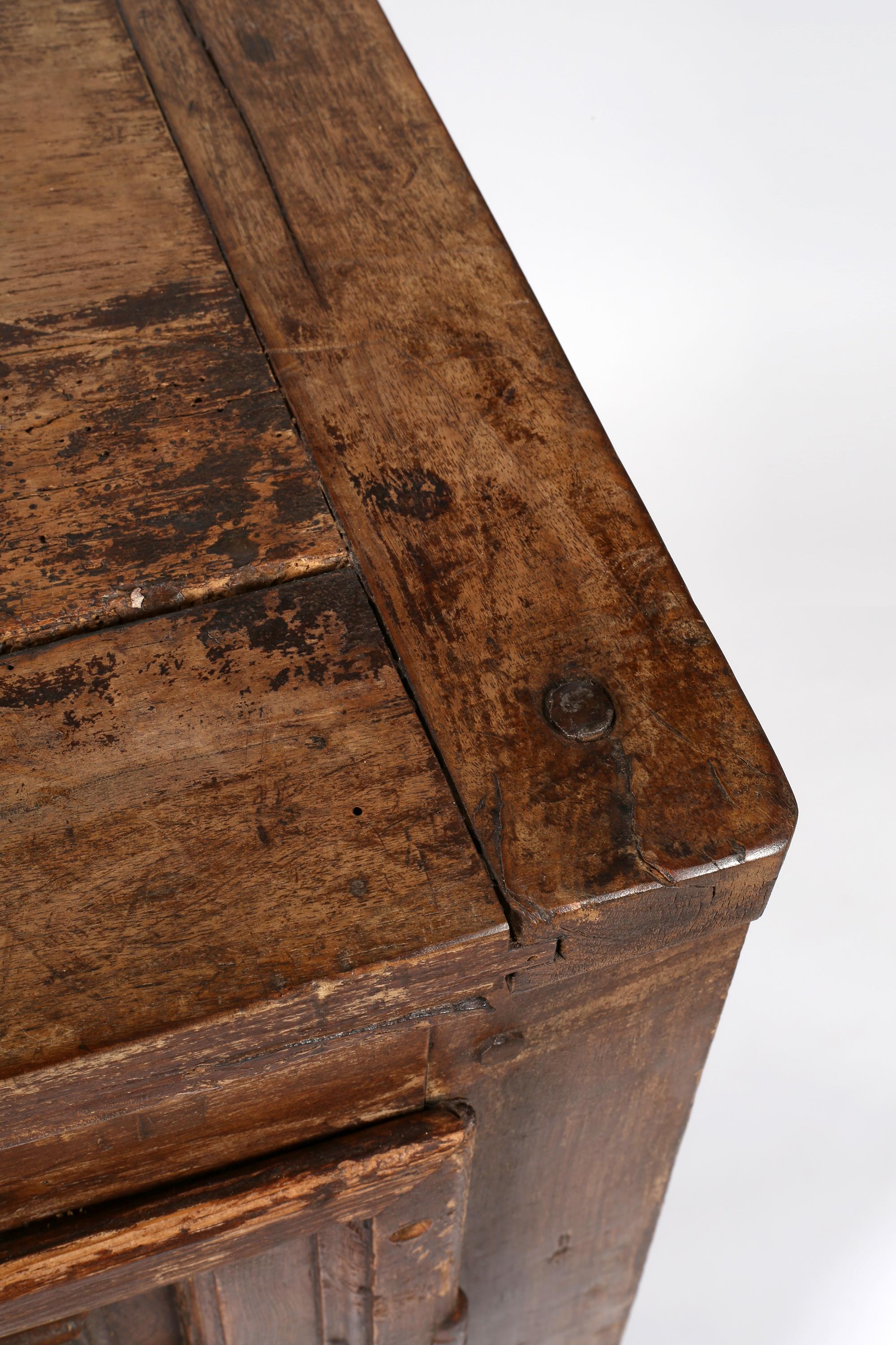 18th Century Spanish Panelled Rustic Wabi Sabi Cupboard For Sale 15