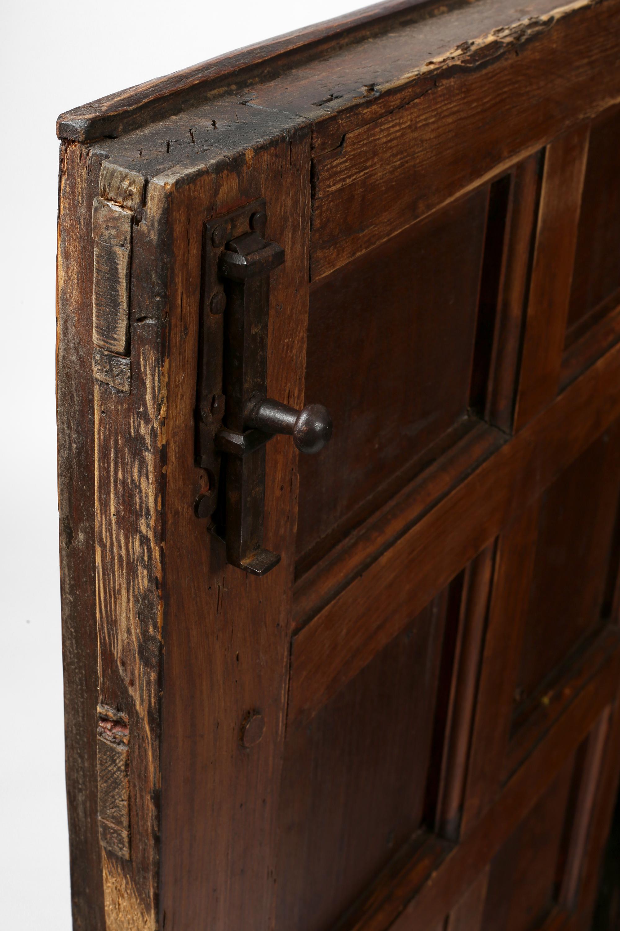 18th Century Spanish Panelled Rustic Wabi Sabi Cupboard For Sale 1