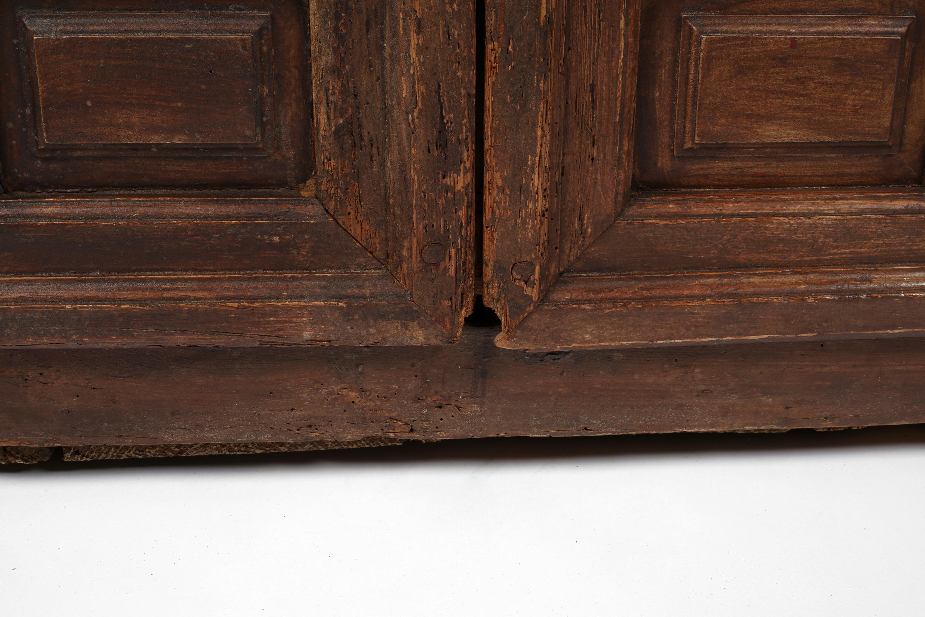 18th Century Spanish Panelled Rustic Wabi Sabi Cupboard For Sale 2