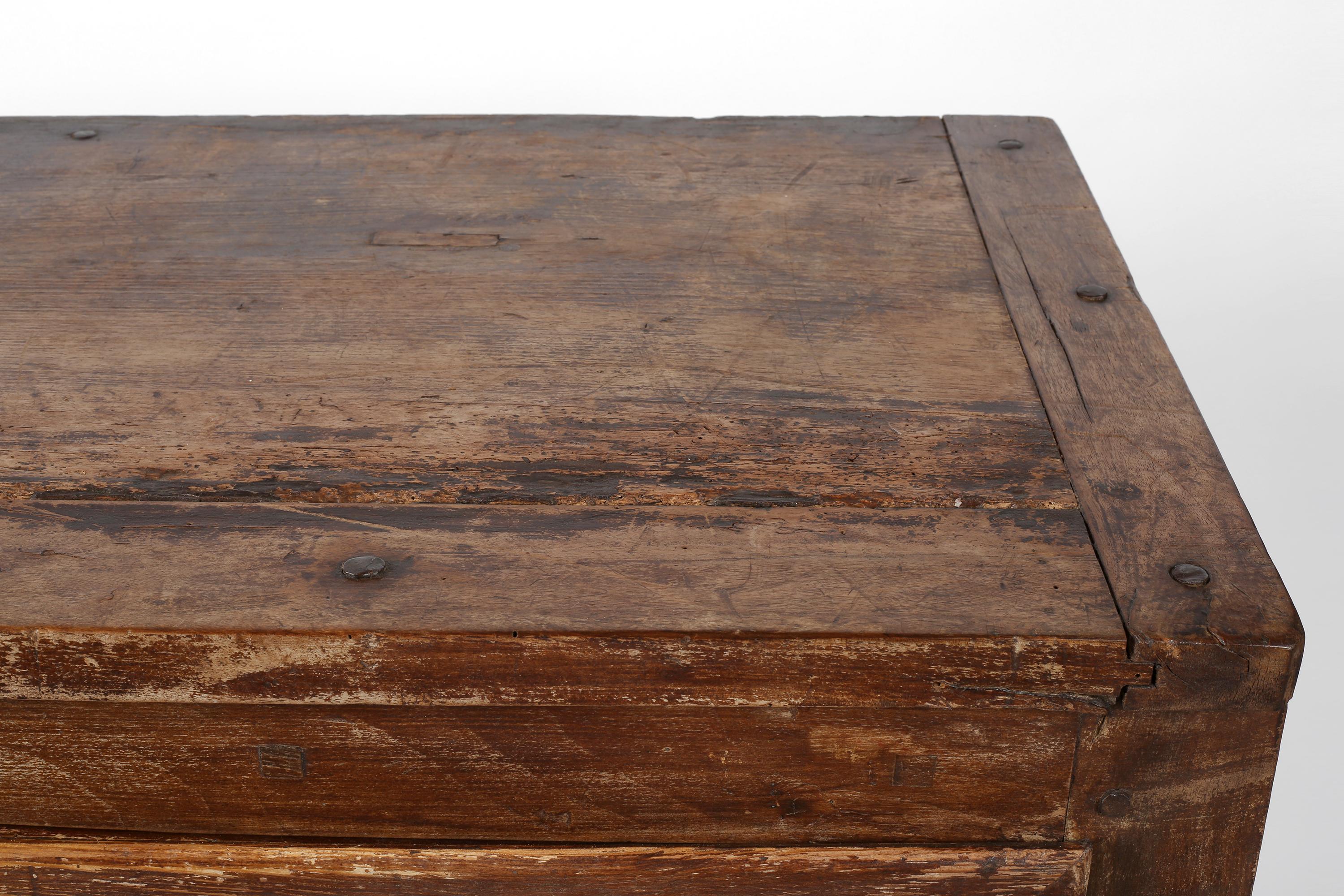 18th Century Spanish Panelled Rustic Wabi Sabi Cupboard For Sale 3