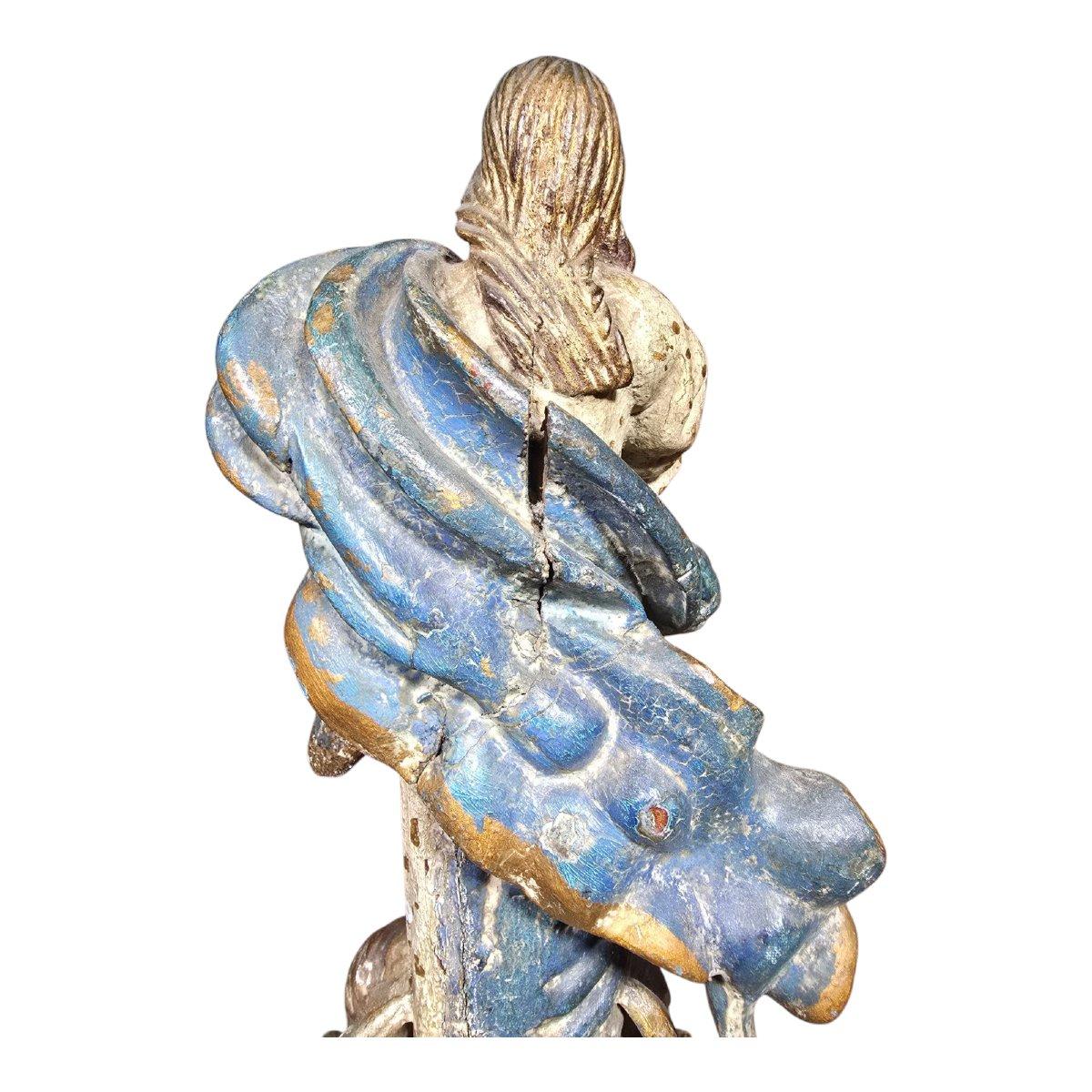 XVIIIe siècle et antérieur Sculpture espagnole en bois polychrome du XVIIIe siècle représentant la Vierge Immaculée en vente