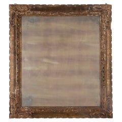 18th Century Spanish Provincial Carved, Painted and Giltwood Mirror