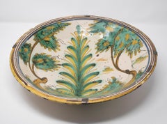 18th Century Spanish "Puente del Arzobispo" Madrid Hand Painted Earthenware Dish