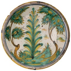 18th Century Spanish "Puente del Arzobispo" Madrid Hand Painted Earthenware Dish